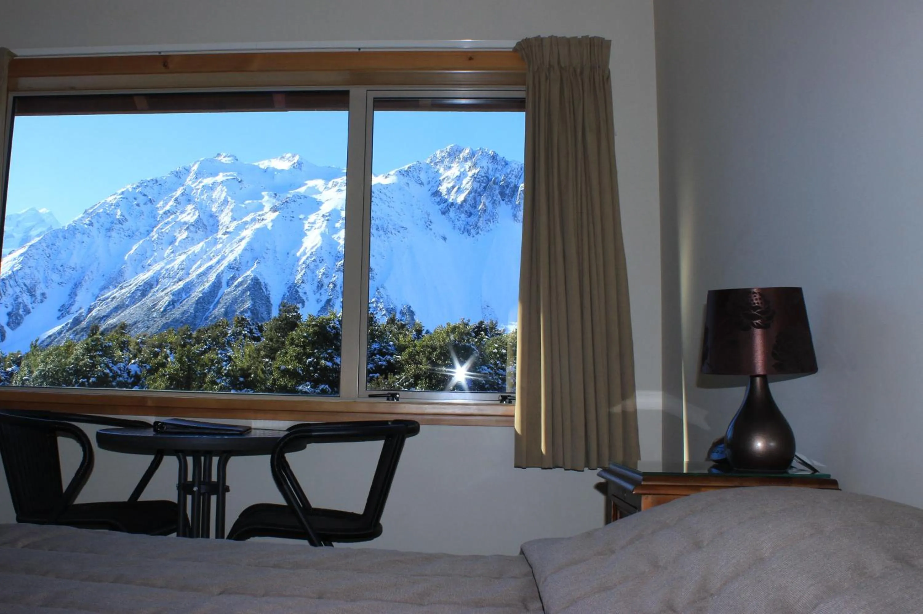 Bed in Aoraki Mount Cook Alpine Lodge