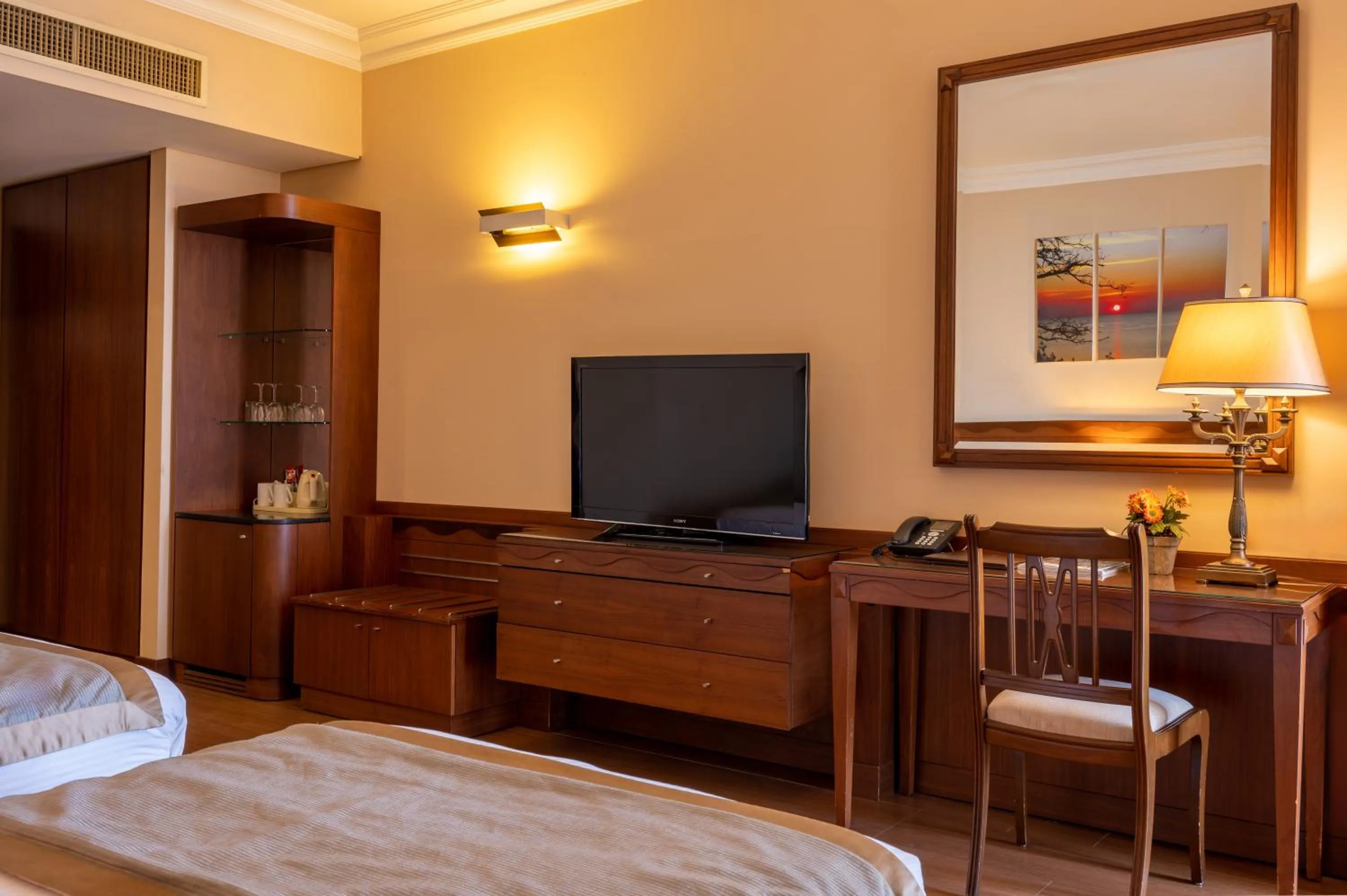 Bed in Jiyeh Marina Resort Hotel & Chalets