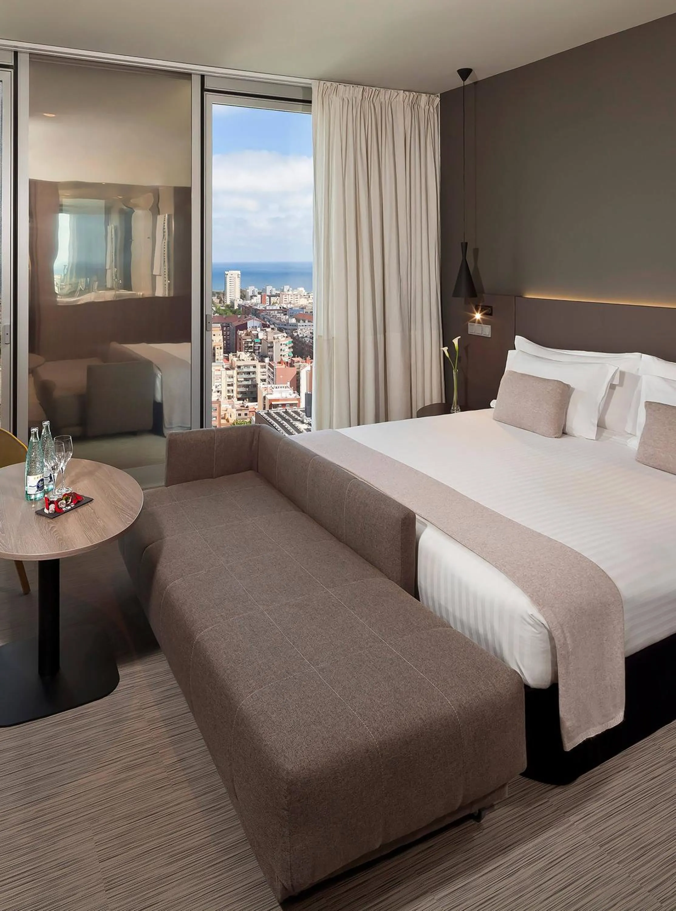 Bed in The Level at Meliá Barcelona Sky