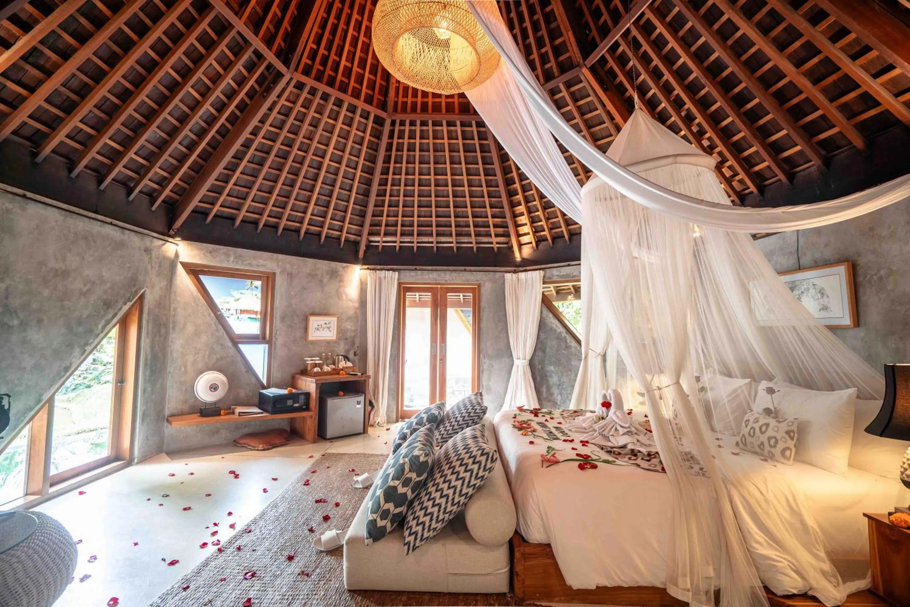 Bed in The Sender Pool Suites