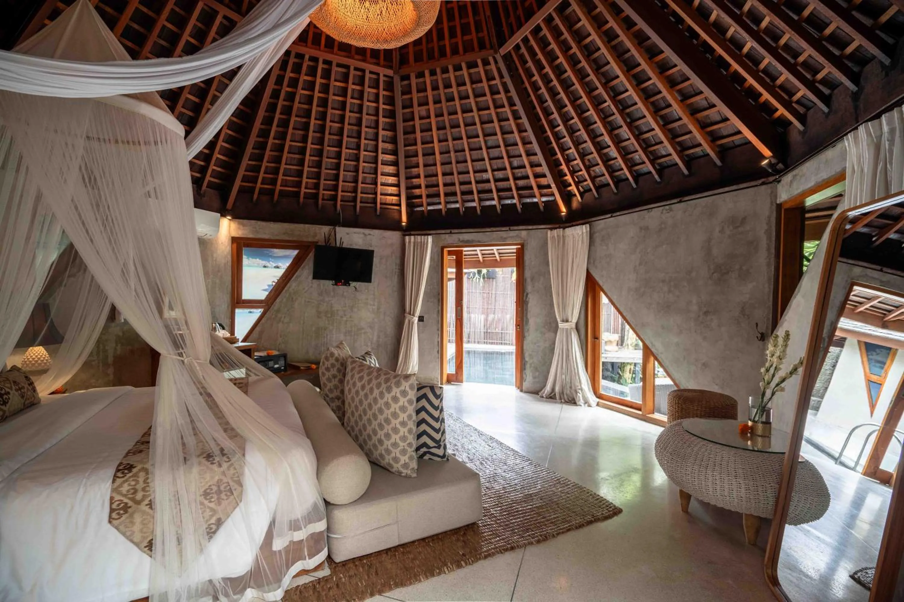 Bed in The Sender Pool Suites