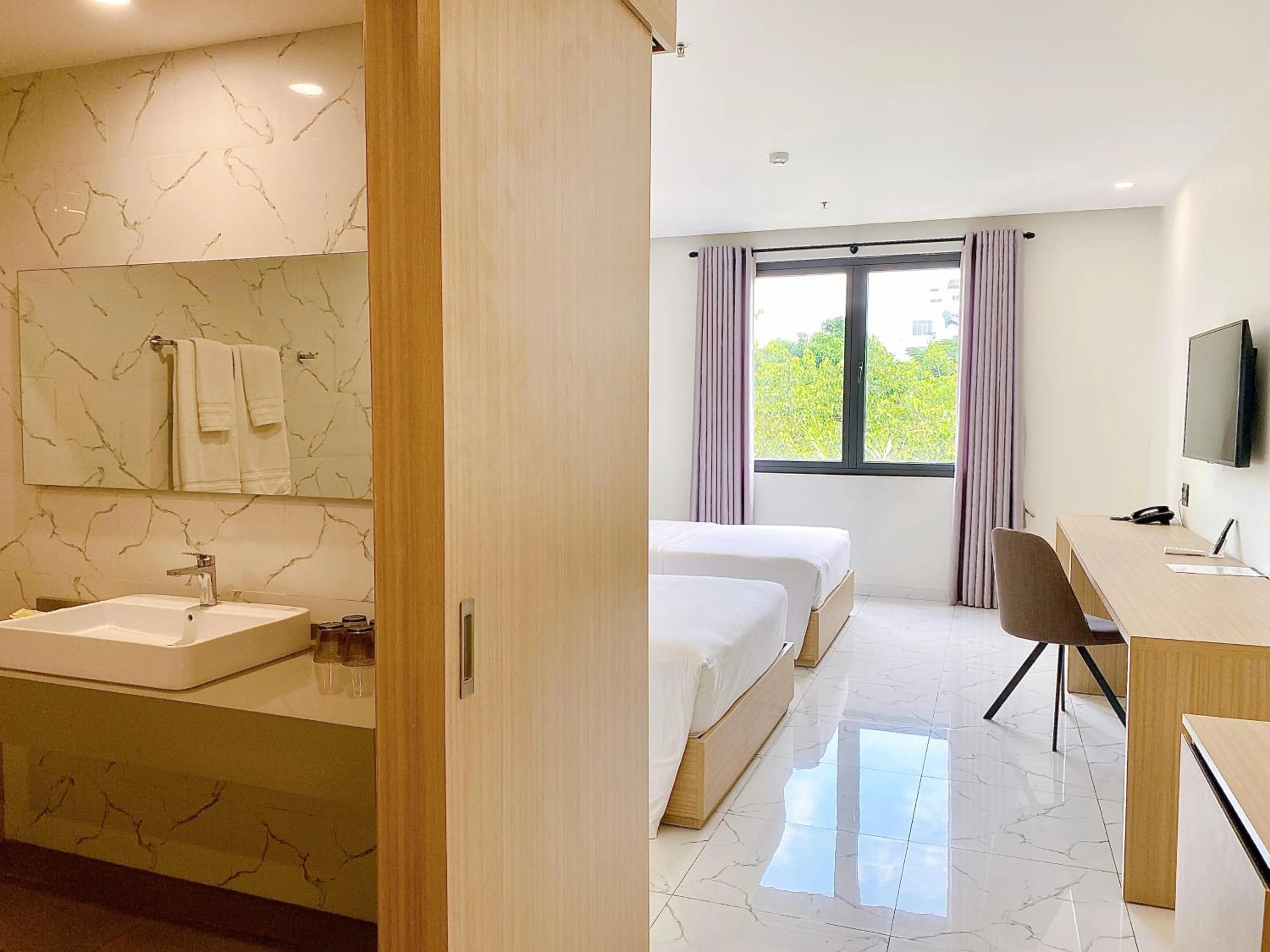 Bathroom, Bed in The Luxe Hotel Châu Đốc