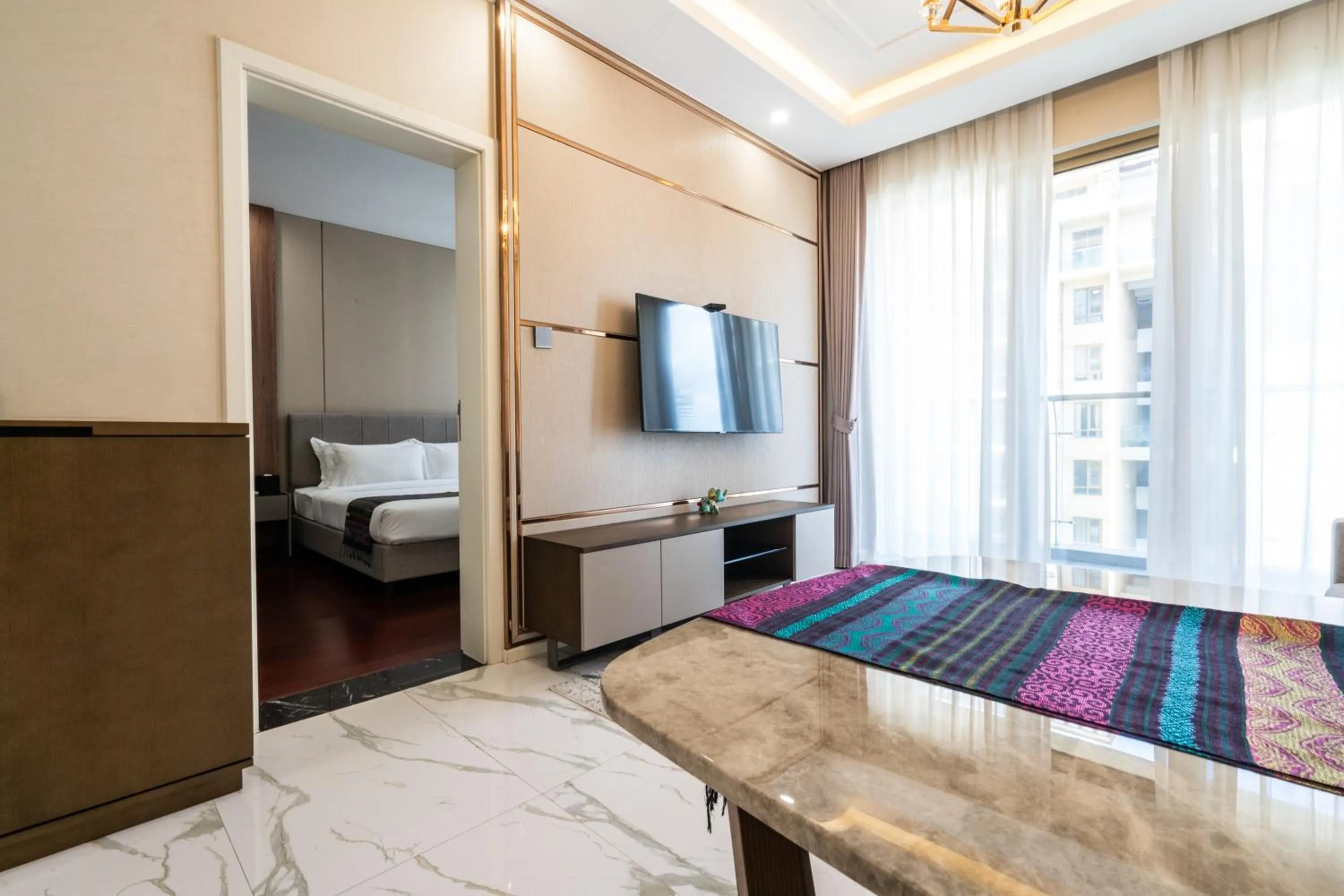 TV and multimedia, Bed in One Park Hotel & Residence