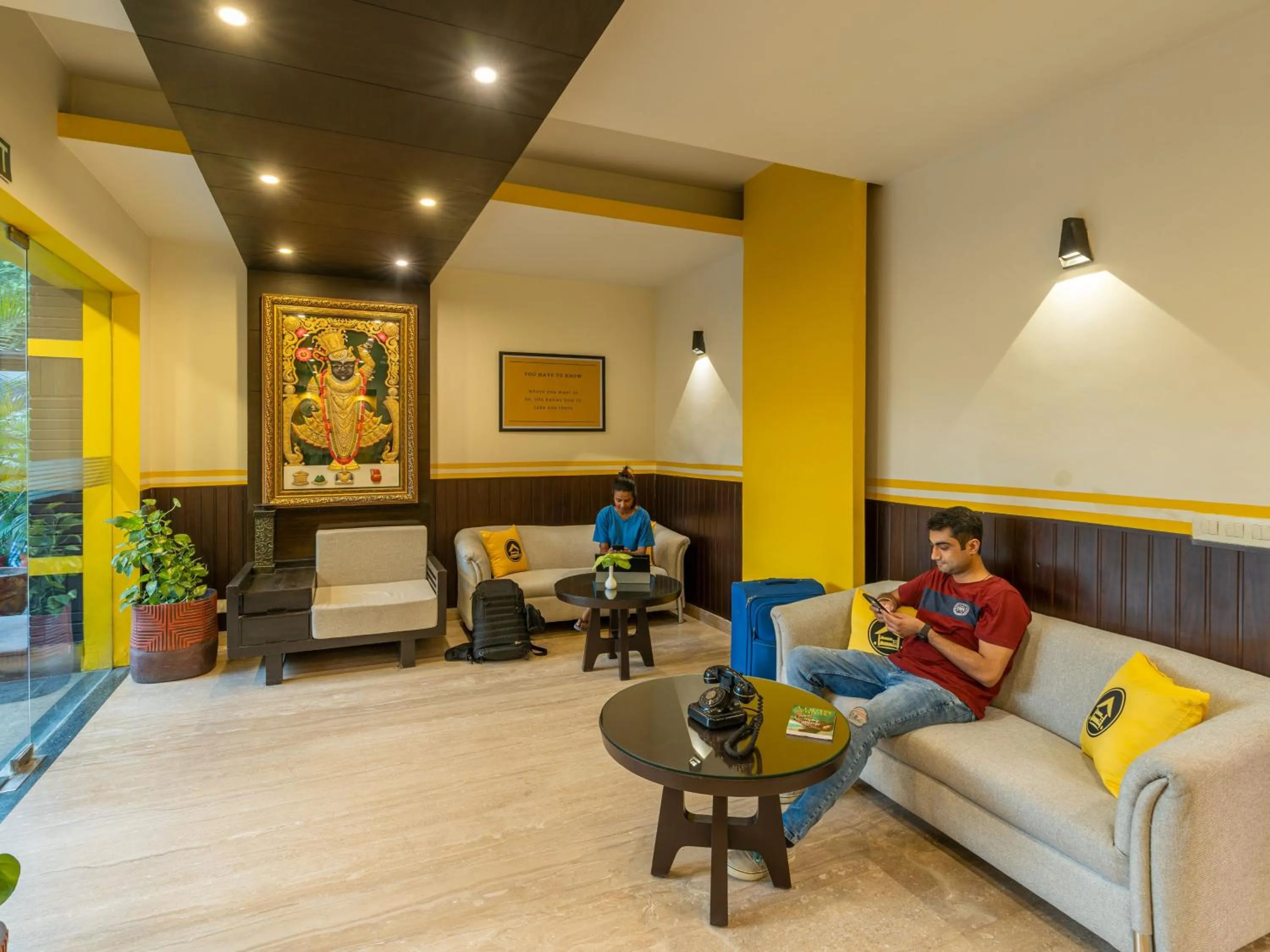 Lobby or reception in The Hosteller Delhi