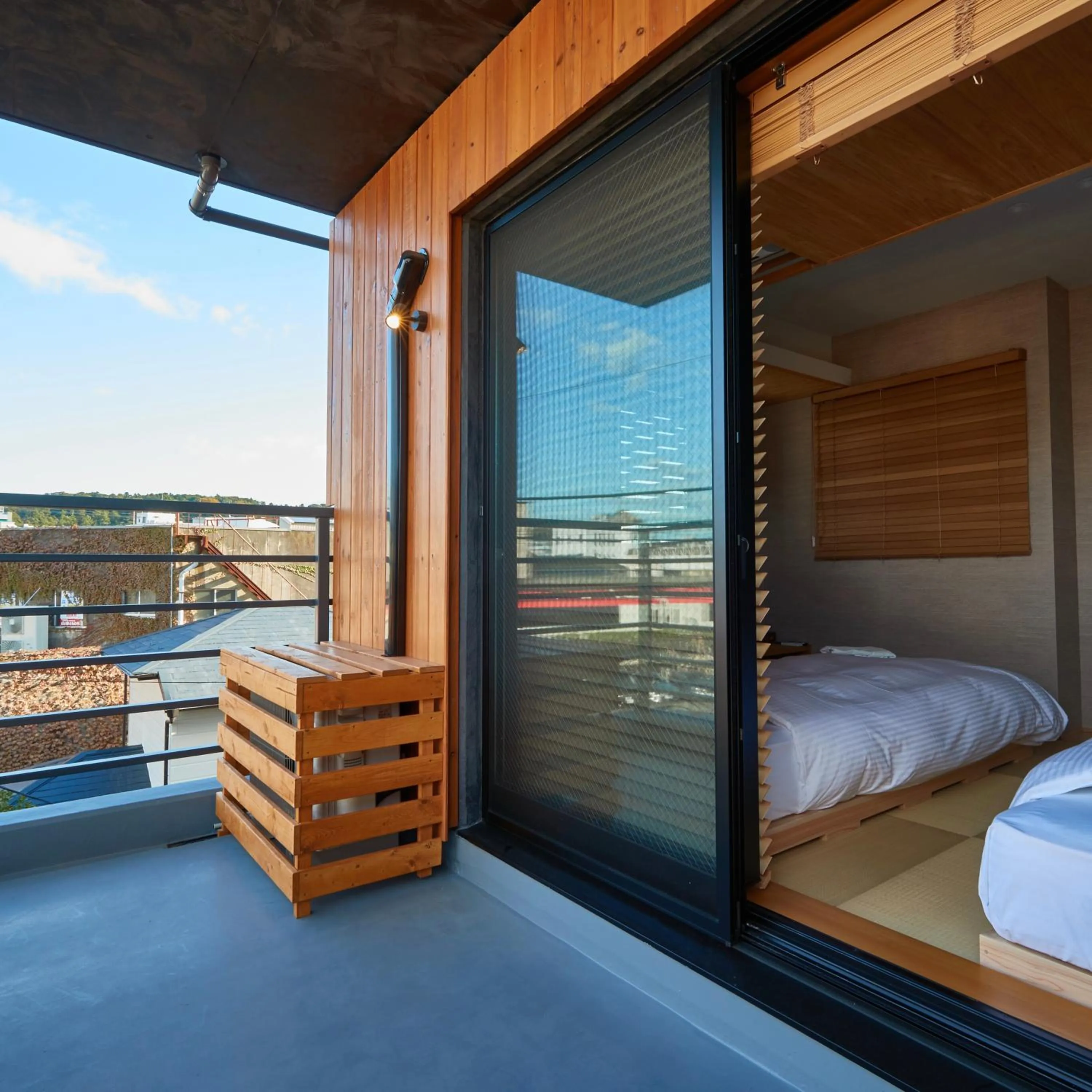 Balcony/Terrace, Bed in KAMAKURA Hotel