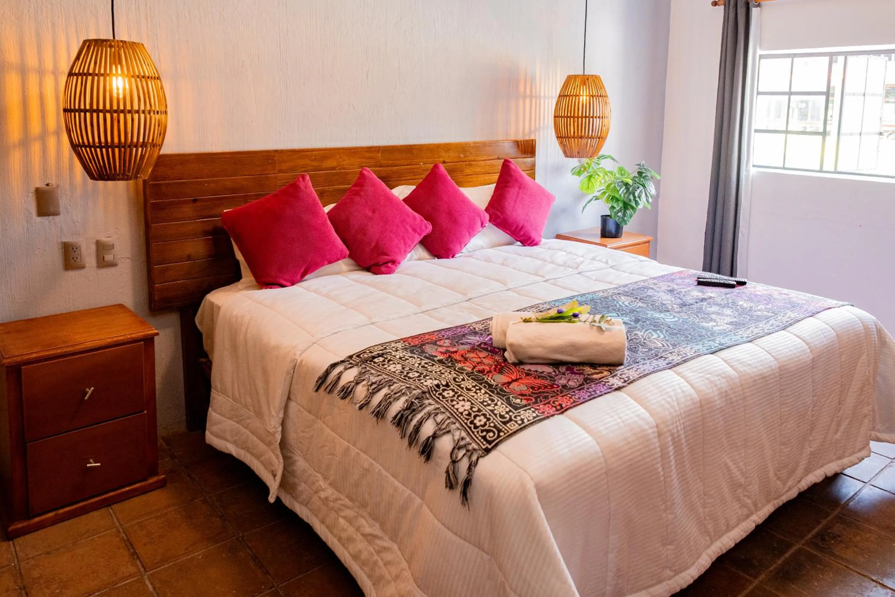 Bed in HOTEL EX HACIENDA EL MOLINO