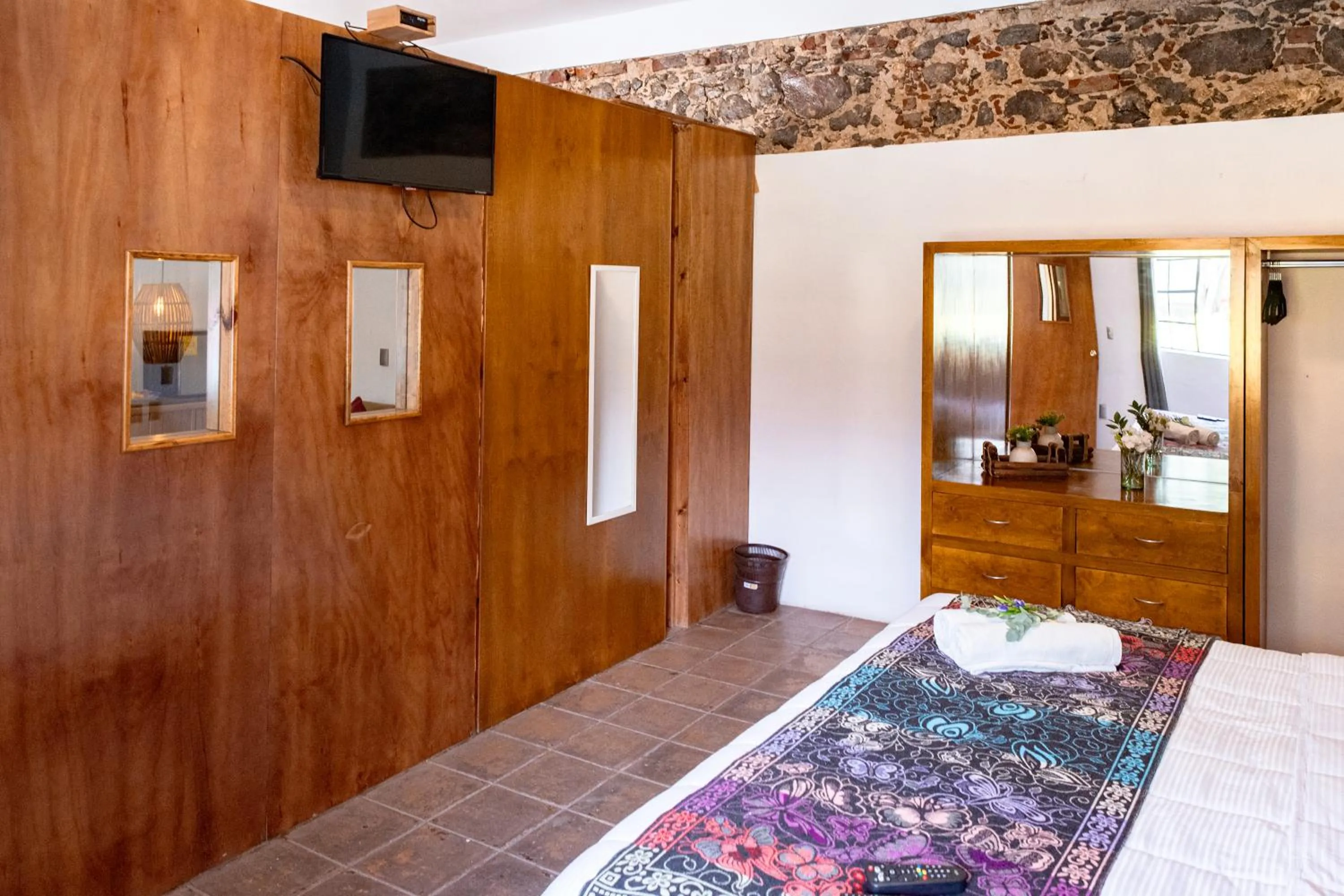 Bed in HOTEL EX HACIENDA EL MOLINO