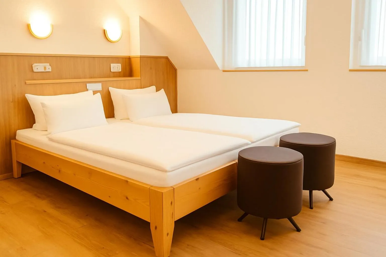 Photo of the whole room, Bed in Hotel Orthwein -kostenfreie Parkplätze-