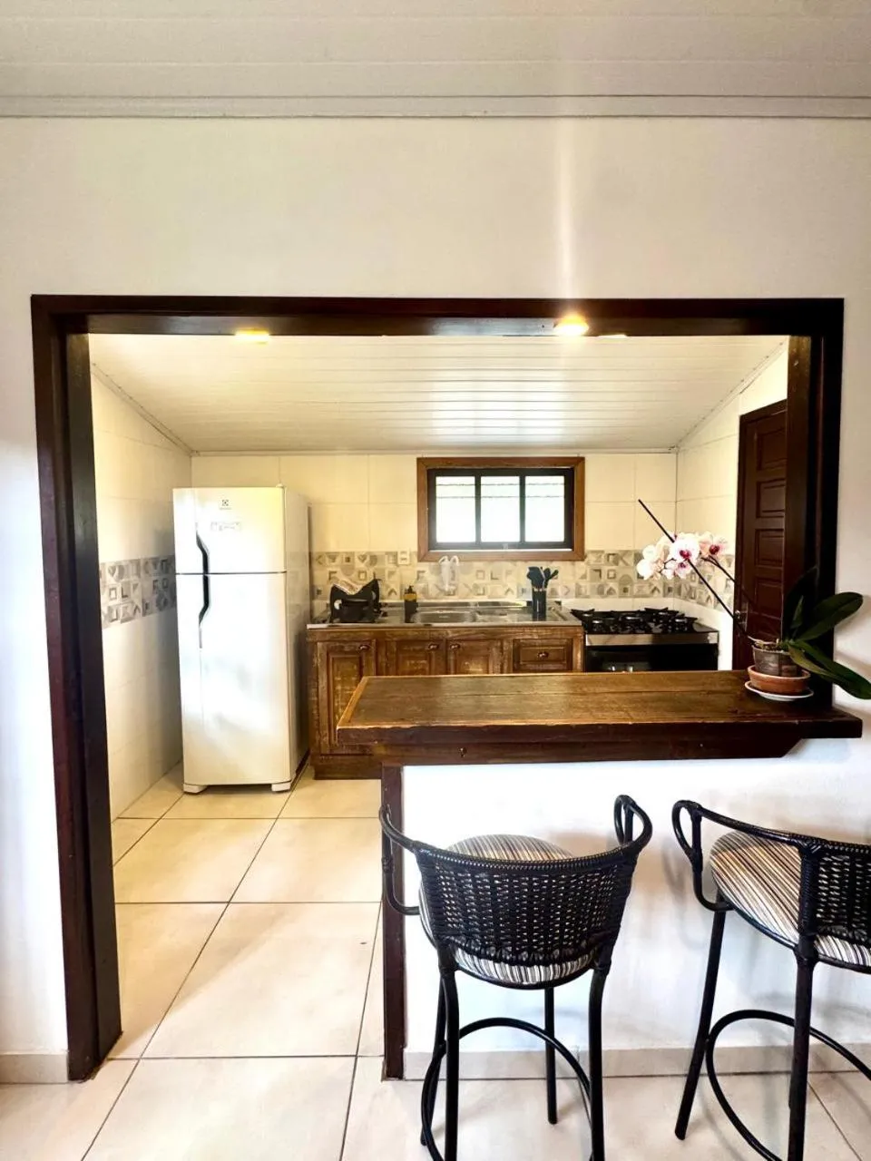 Kitchen or kitchenette in Pousada Lagoa Encantada