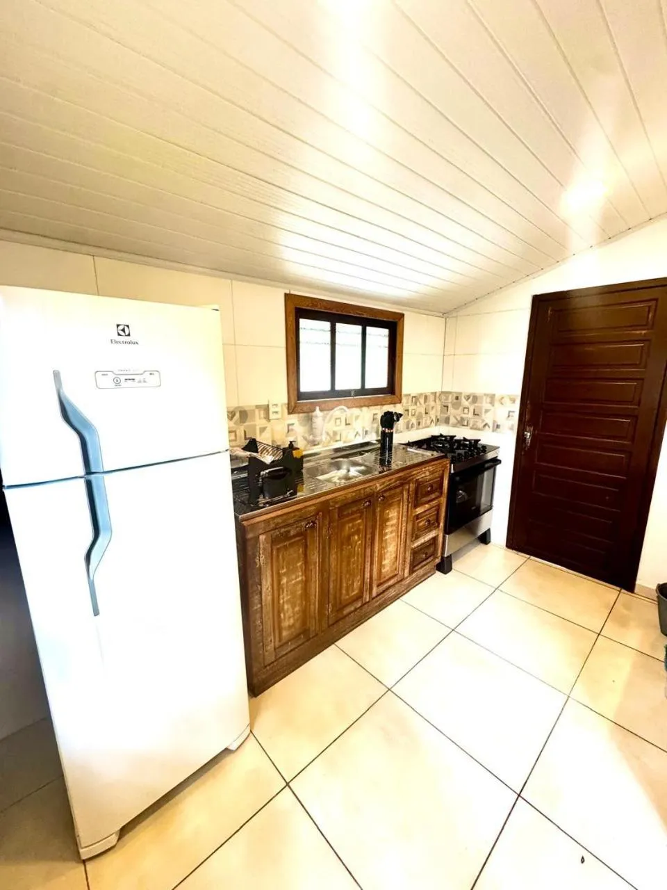 Kitchen or kitchenette in Pousada Lagoa Encantada