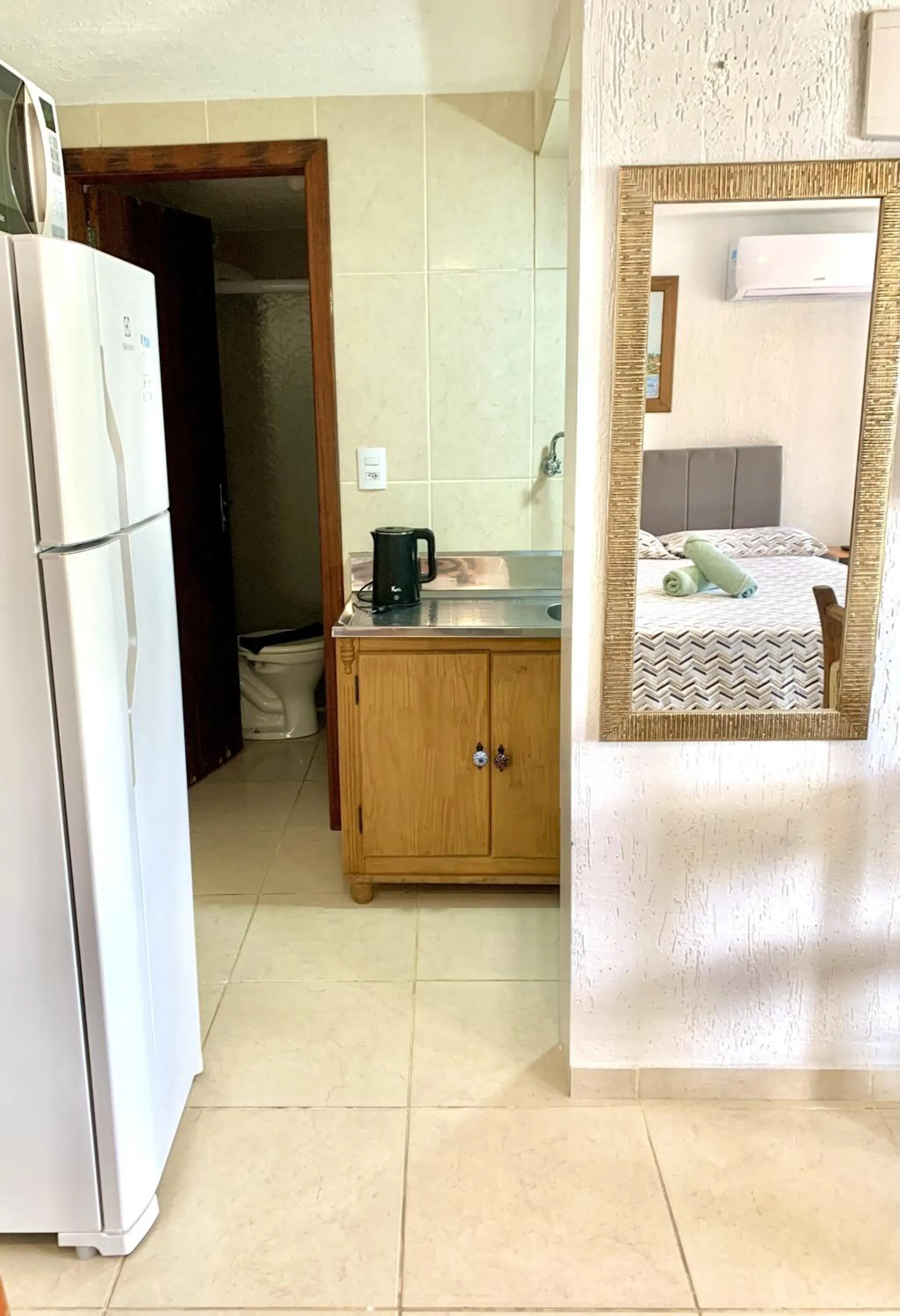 Kitchen or kitchenette in Pousada Lagoa Encantada