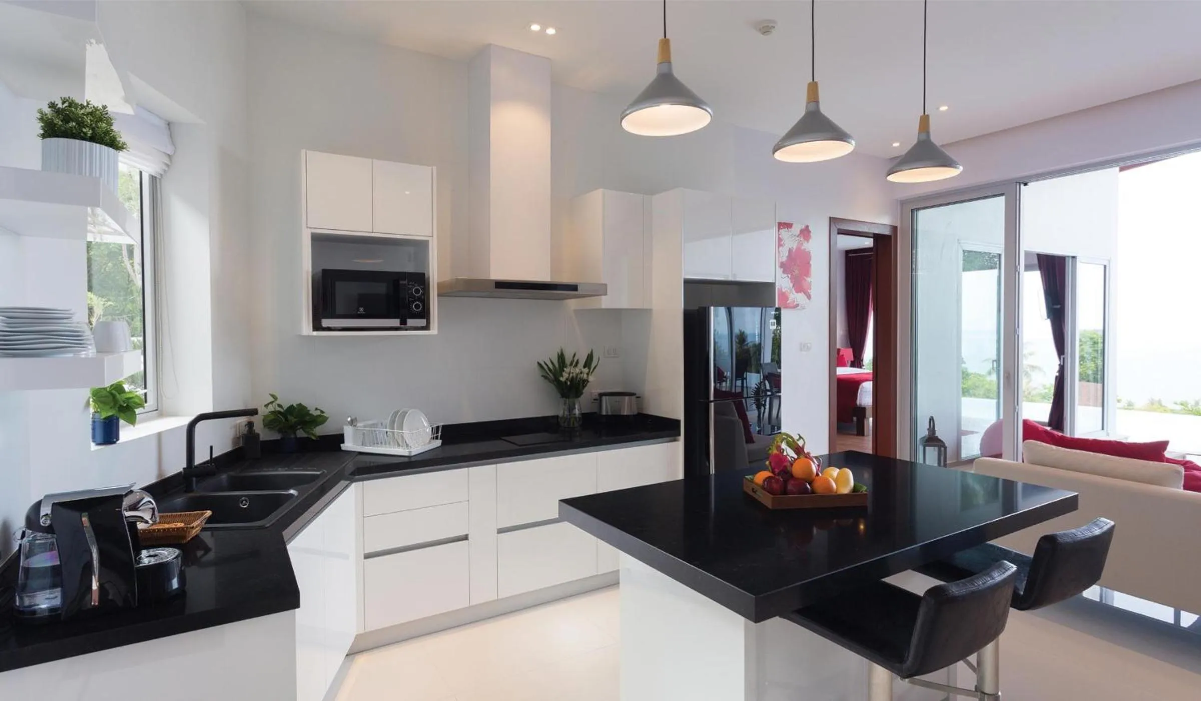 Kitchen or kitchenette in Eranda Pool Spa Villa, Chaweng Koh Samui