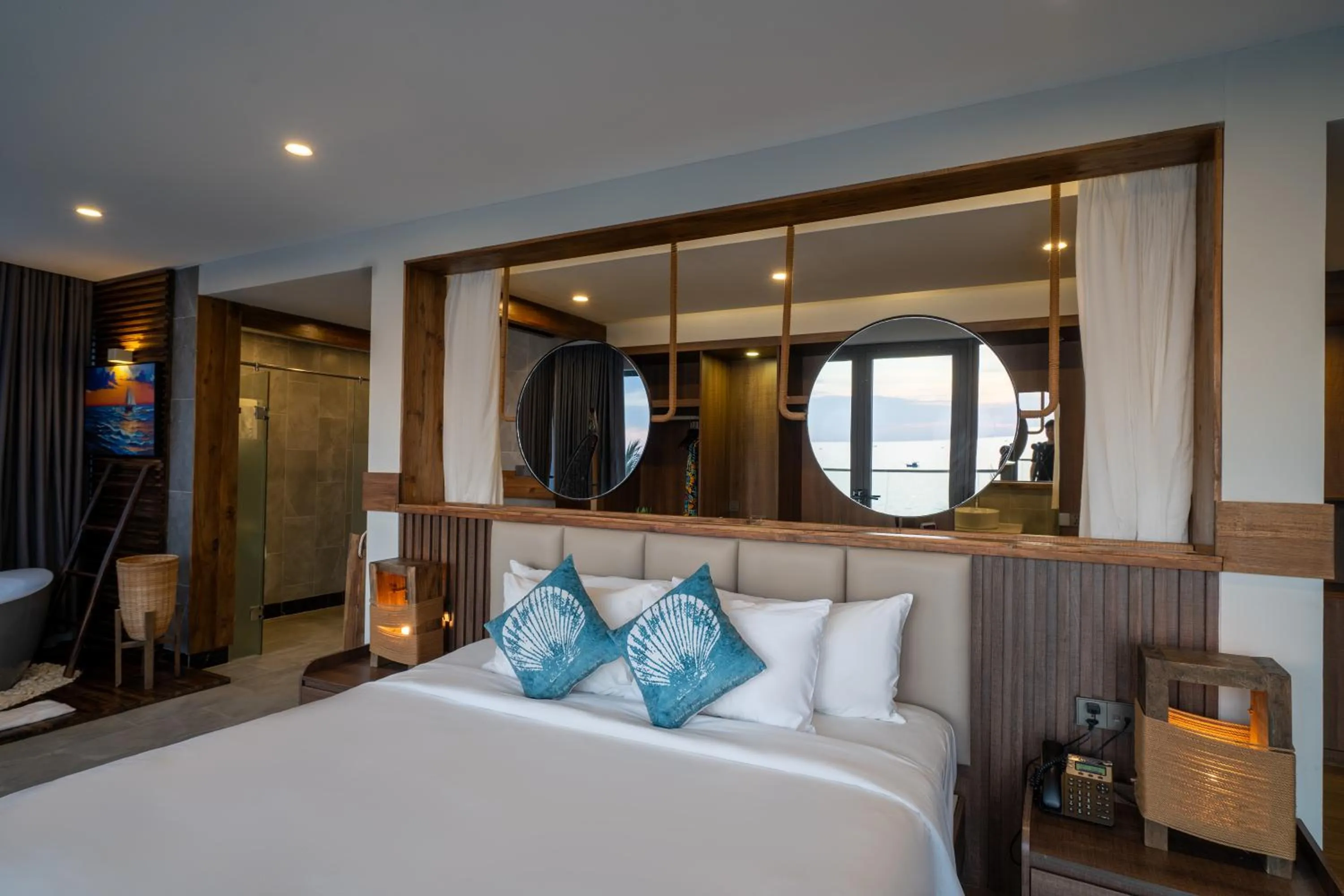 Bed in Sunset Beach Resort and Spa