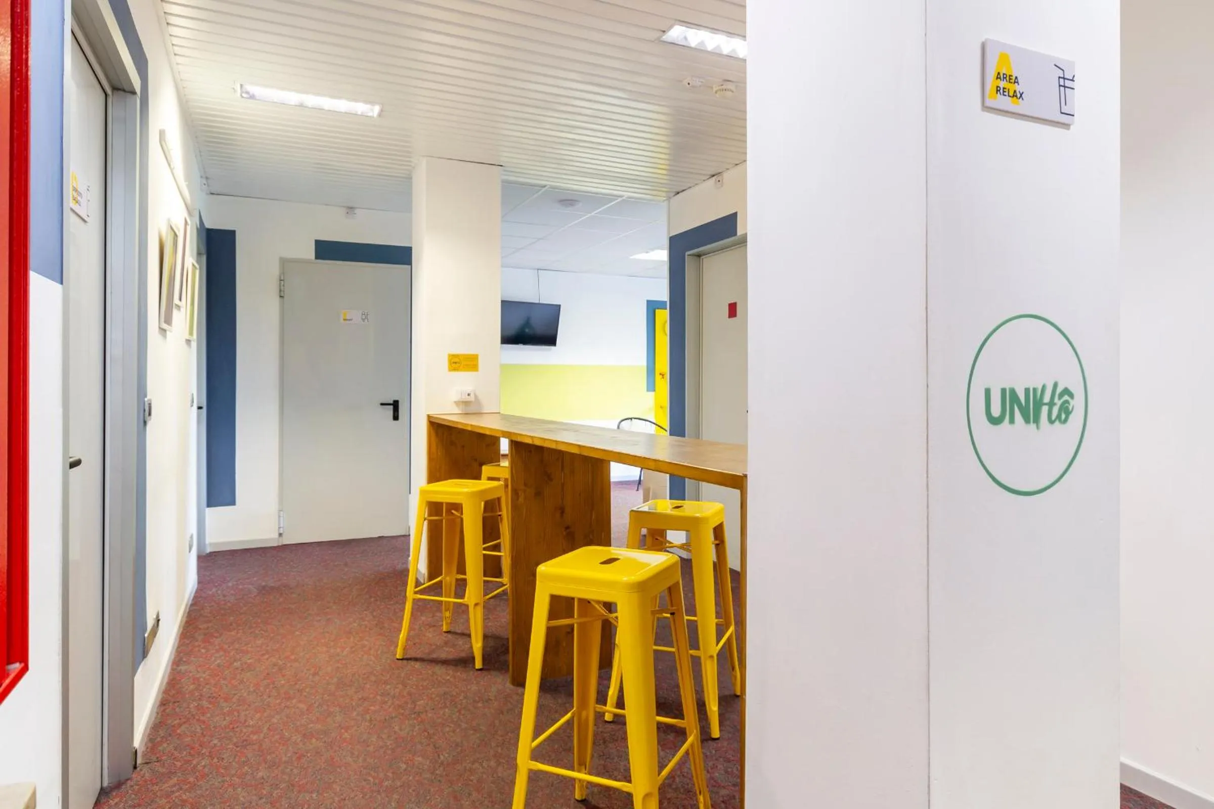 Seating area in UniHo Hostel