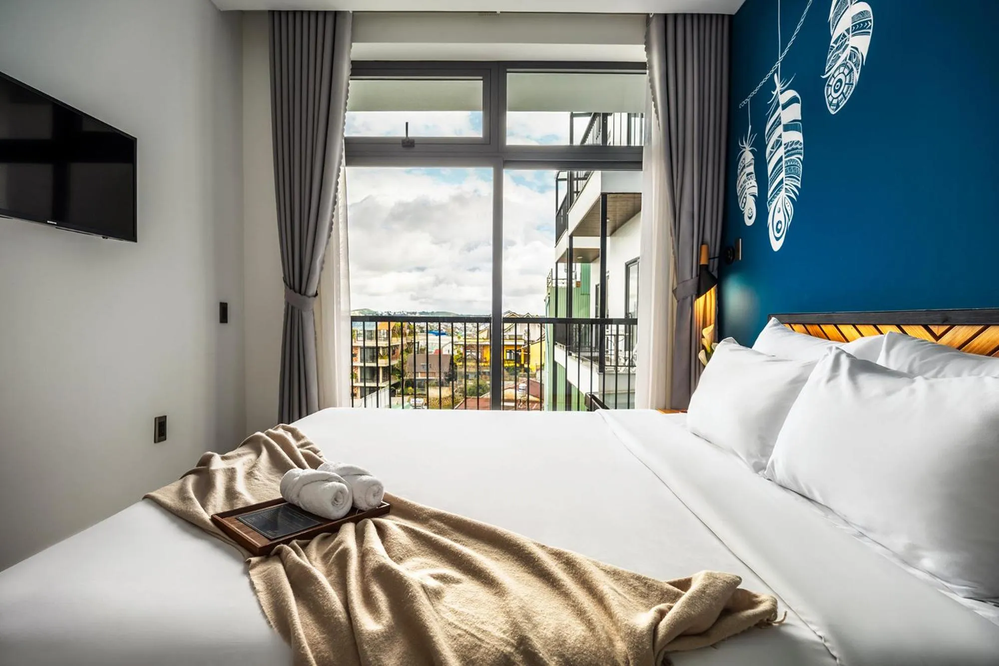 View (from property/room), Bed in Canary Dalat Hotel