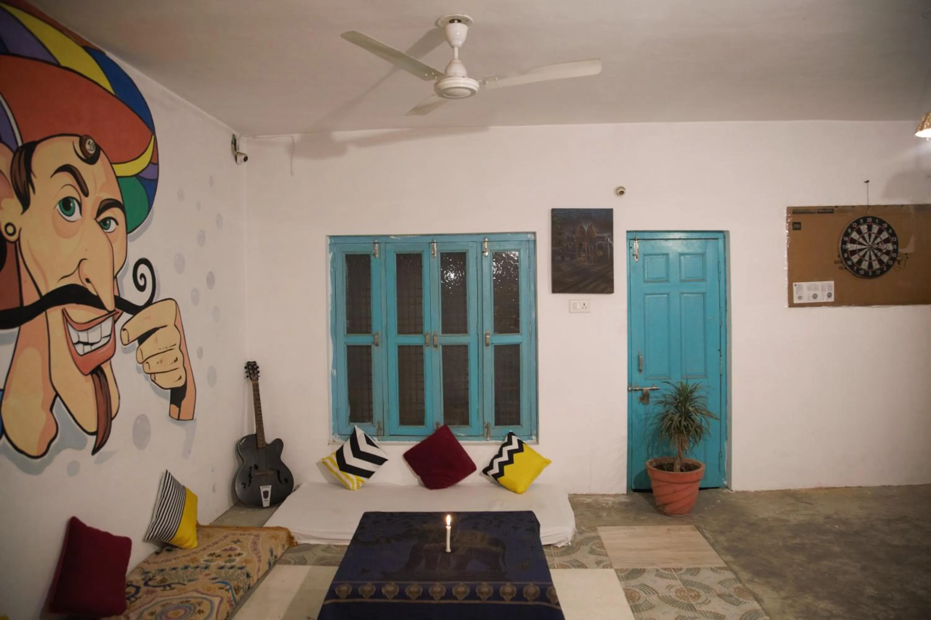 Seating area in Moustache Khajuraho