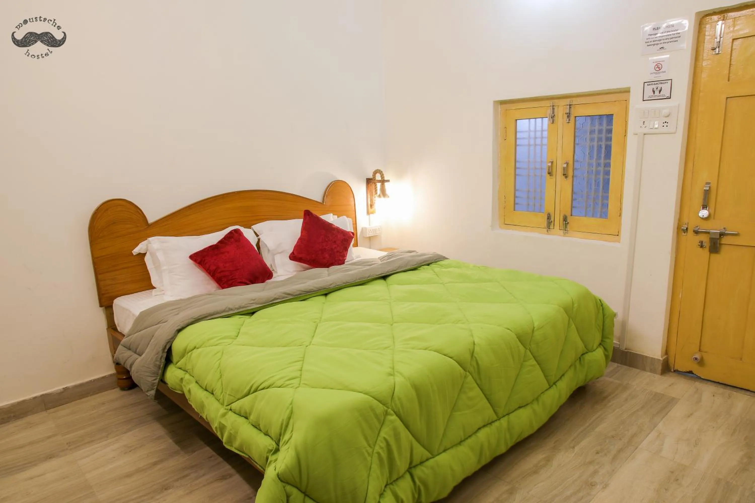 Bedroom, Bed in Moustache Khajuraho