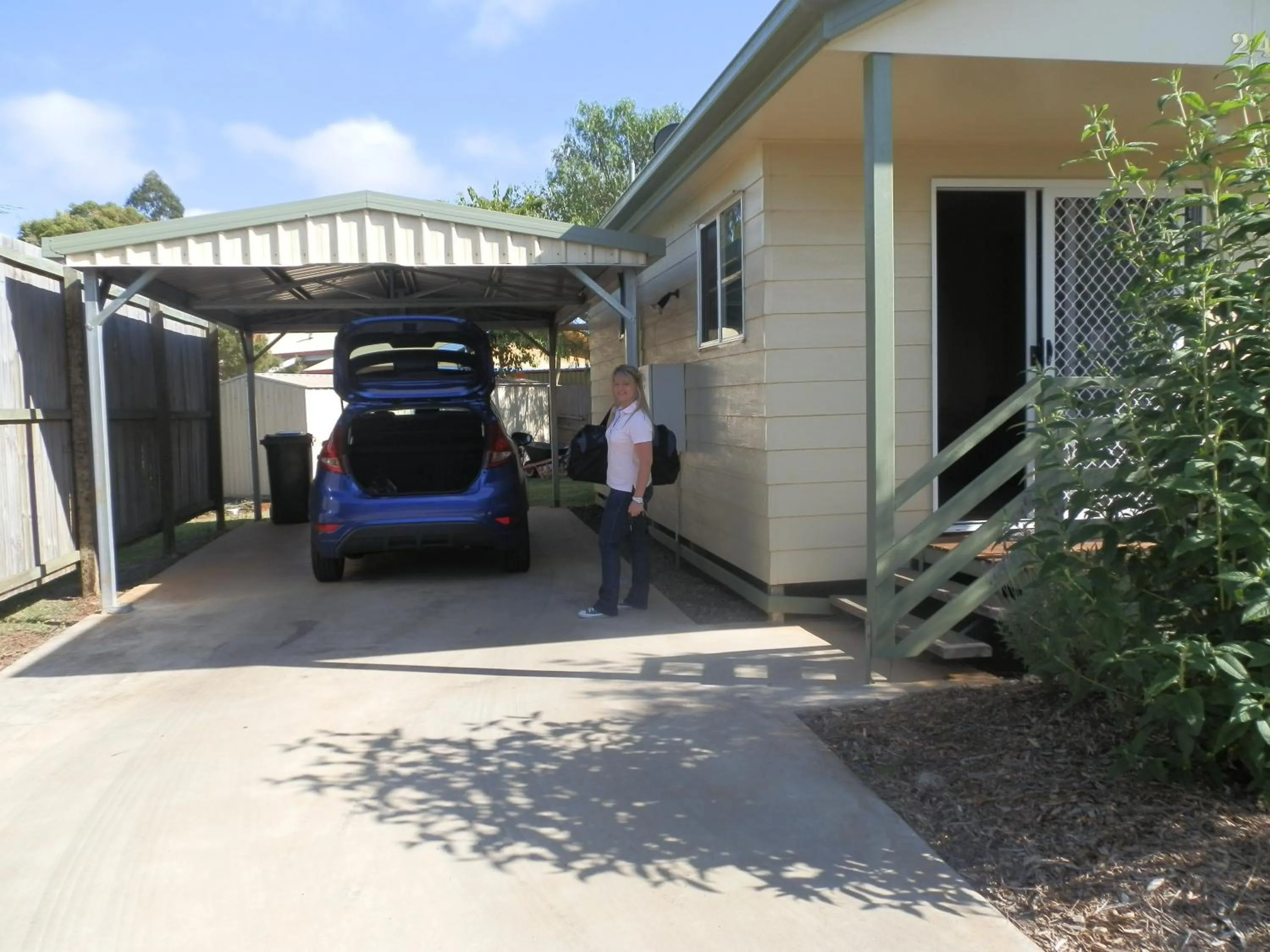 Facade/entrance in PepperTree Cabins, Kingaroy