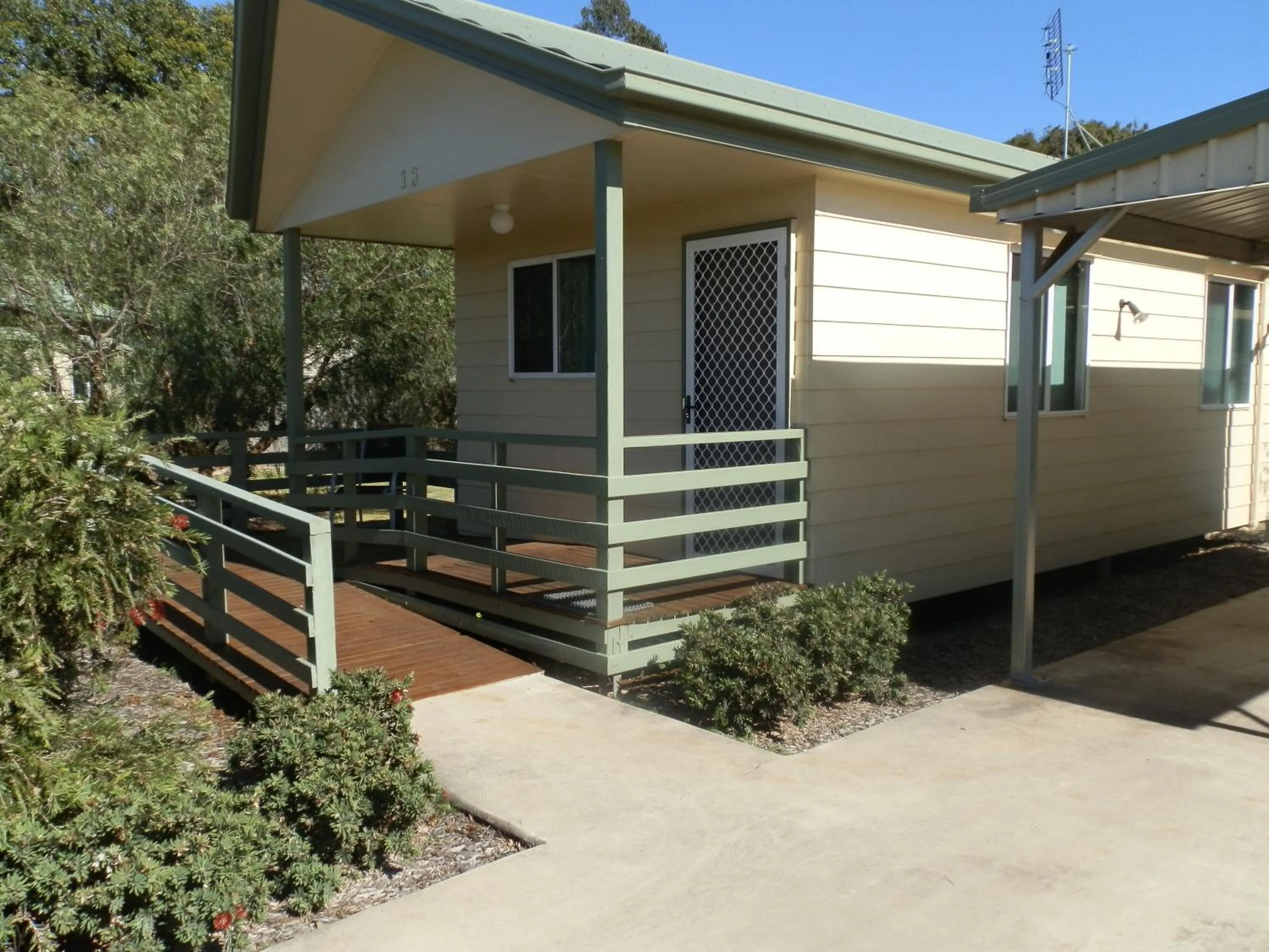 Facade/entrance in PepperTree Cabins, Kingaroy
