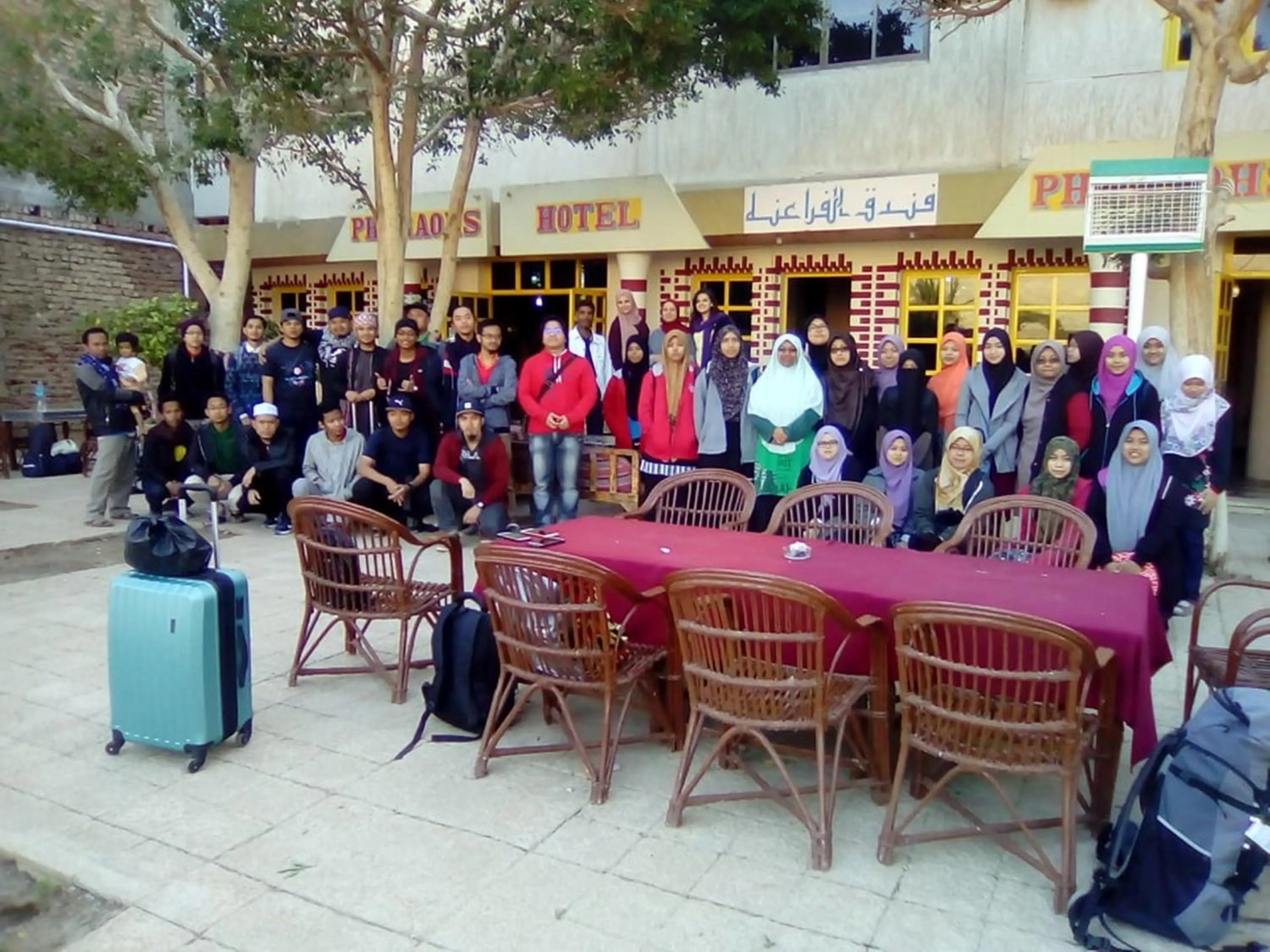 group of guests in Pharaohs Hotel