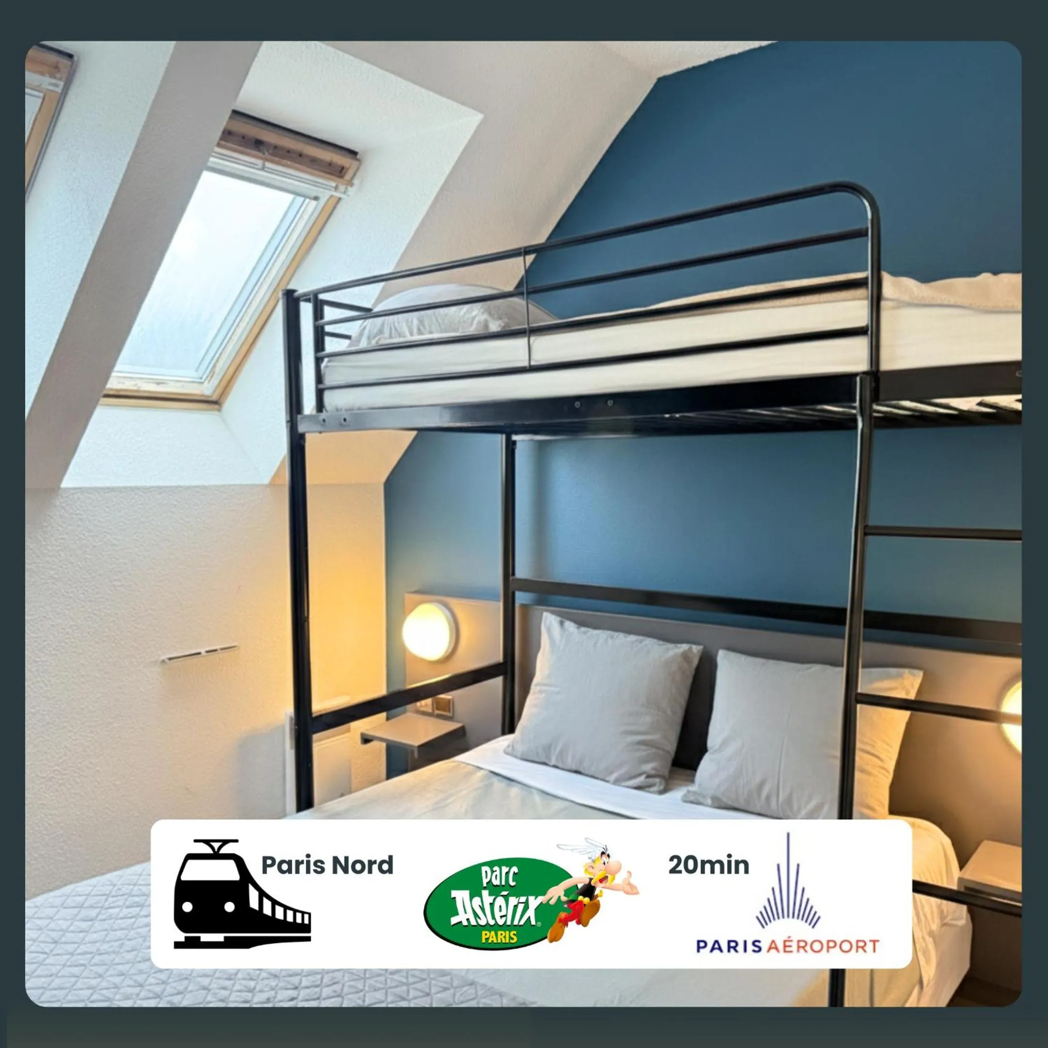 Bed in Hôtel La Nonette ASTERIX, CDG AIRPORT & PARIS CENTRE
