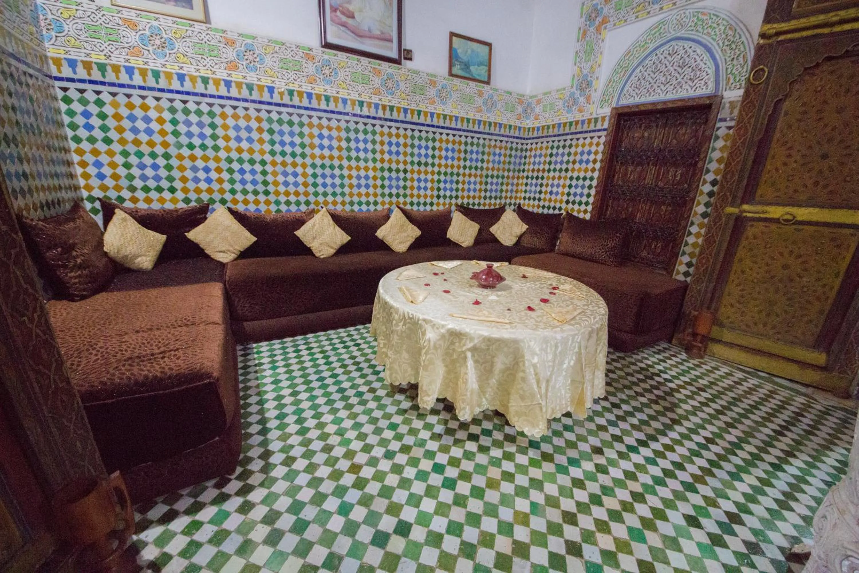 Seating area in Riad El Bacha