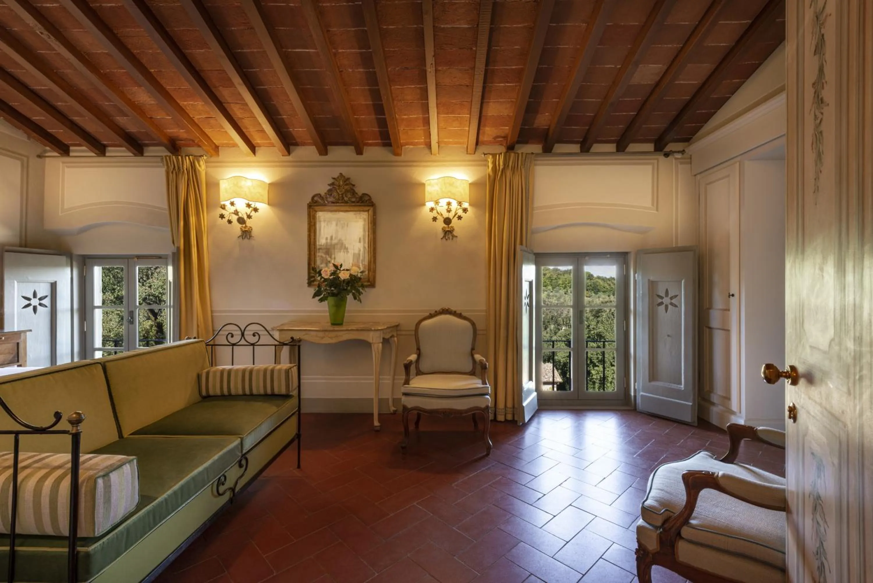 Seating area in Torre a Cona Wine Estate