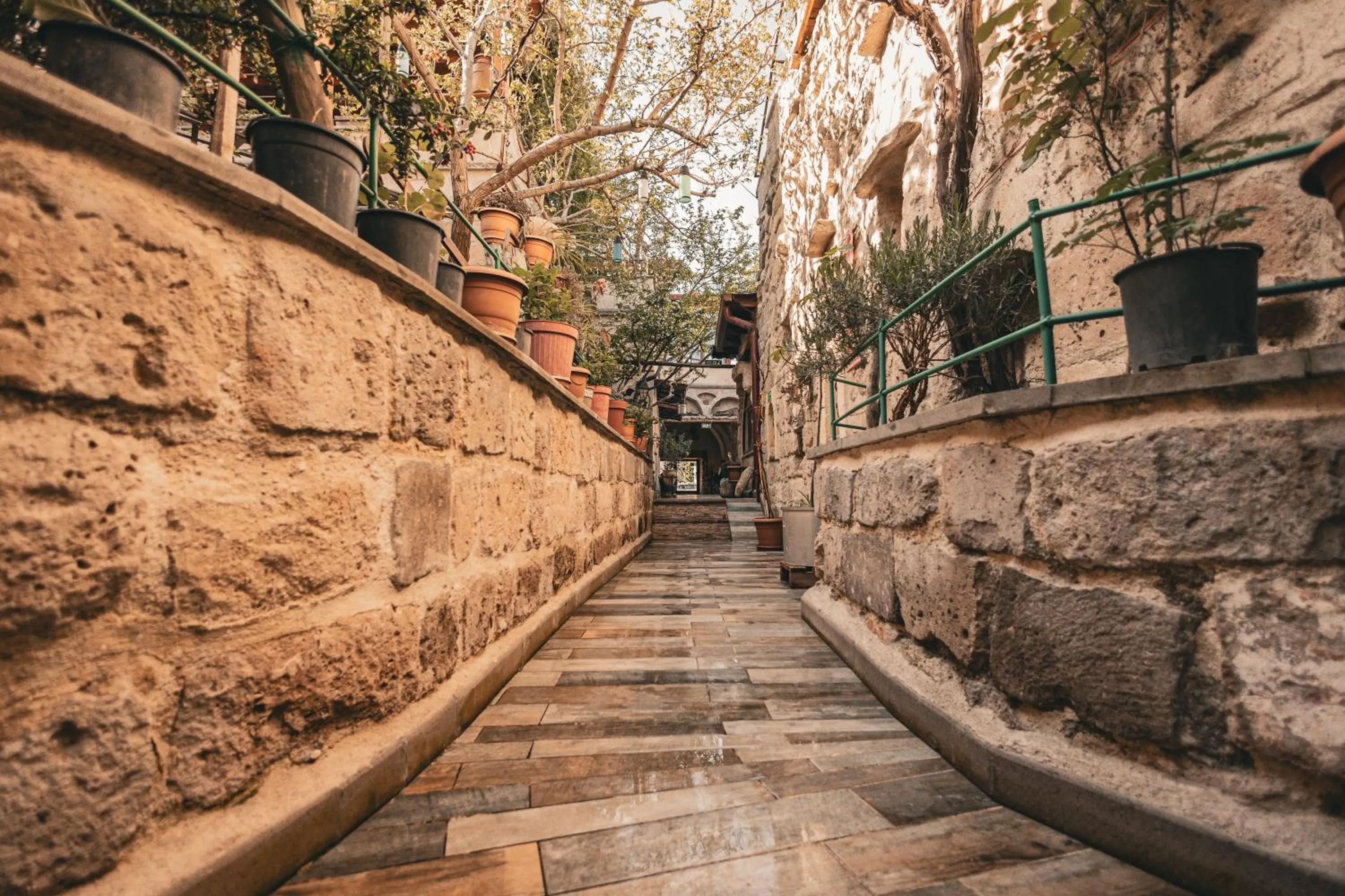 Inner courtyard view in Vintage Cave House Hotel
