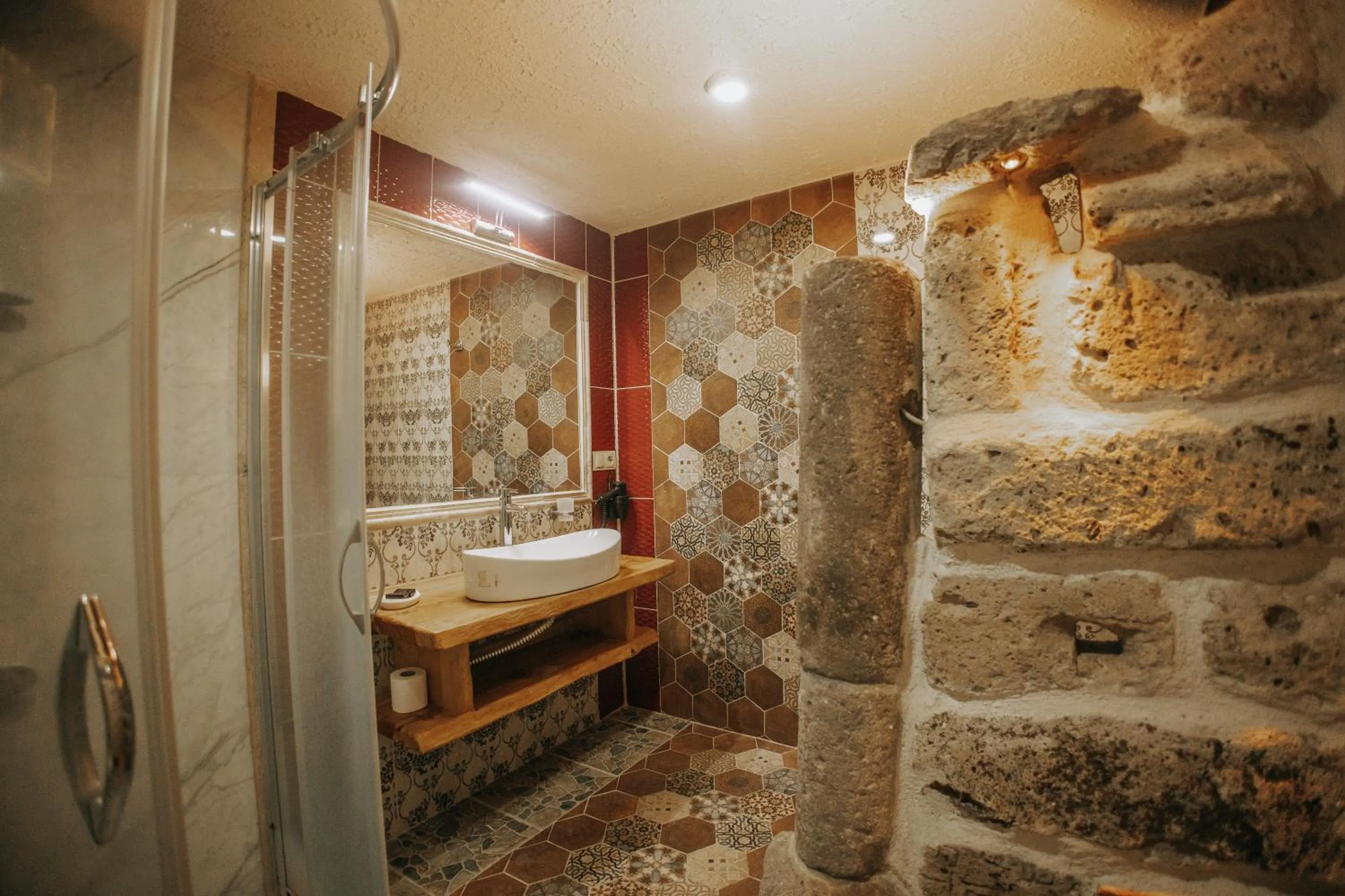 Shower in Vintage Cave House Hotel