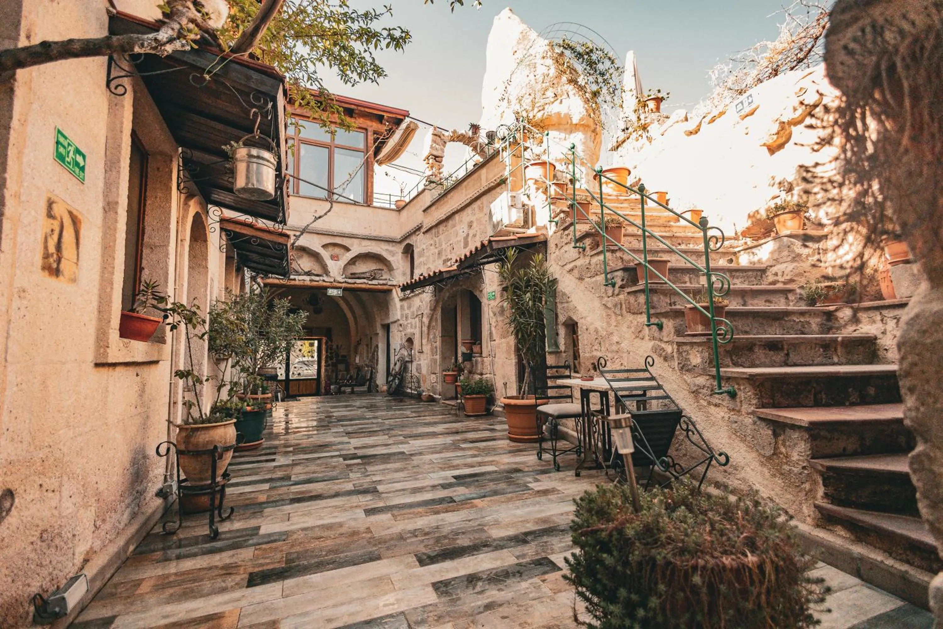 Inner courtyard view in Vintage Cave House Hotel