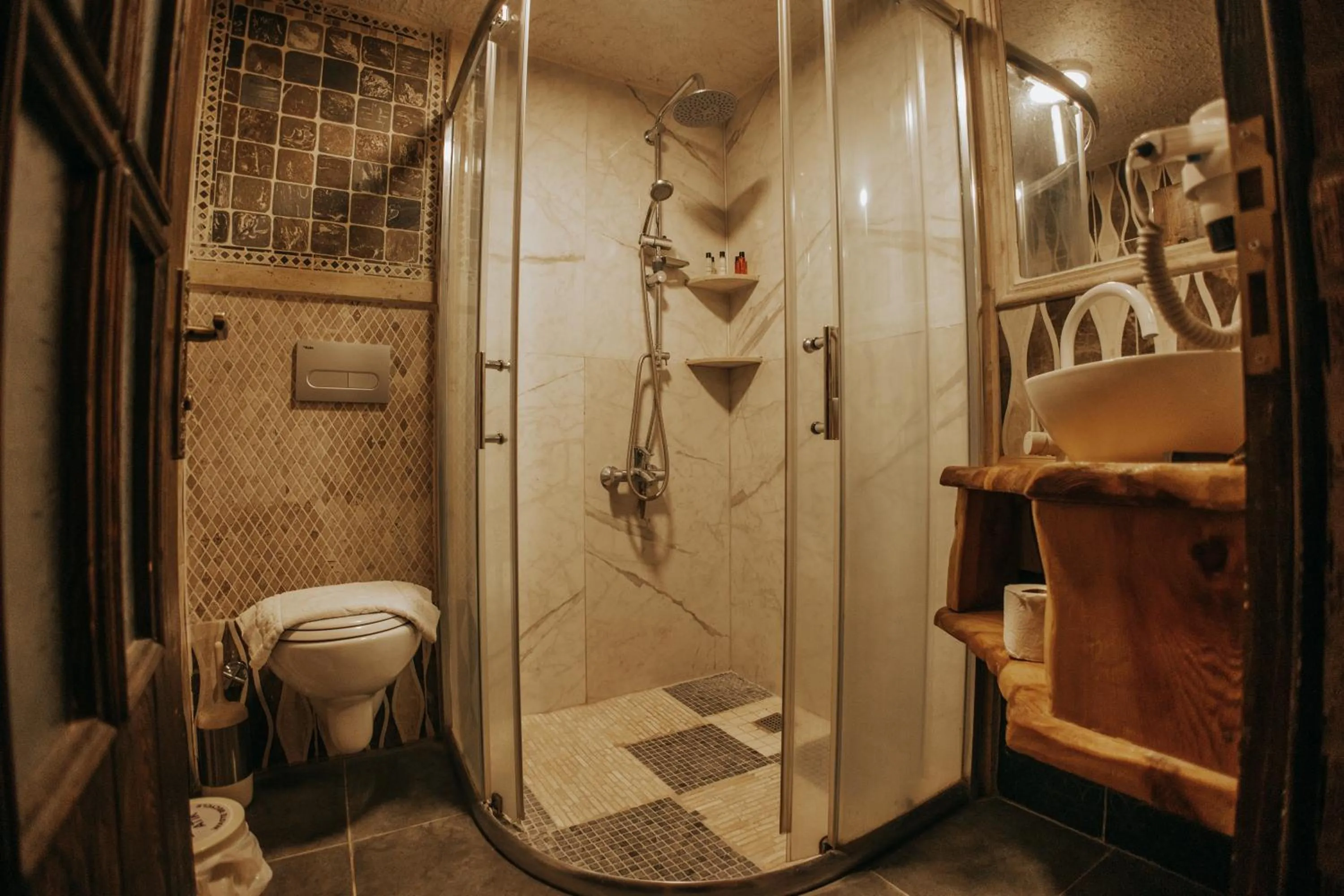 Shower in Vintage Cave House Hotel
