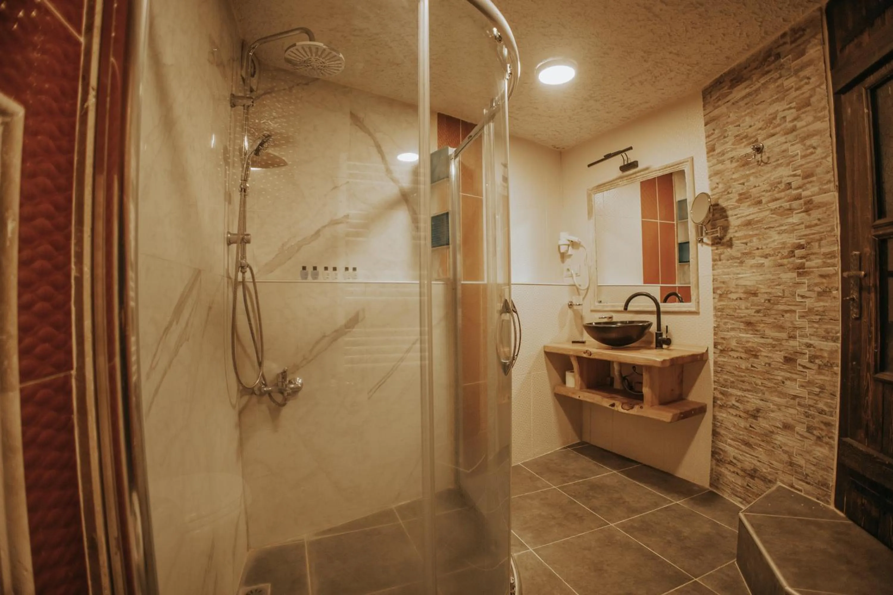 Shower in Vintage Cave House Hotel