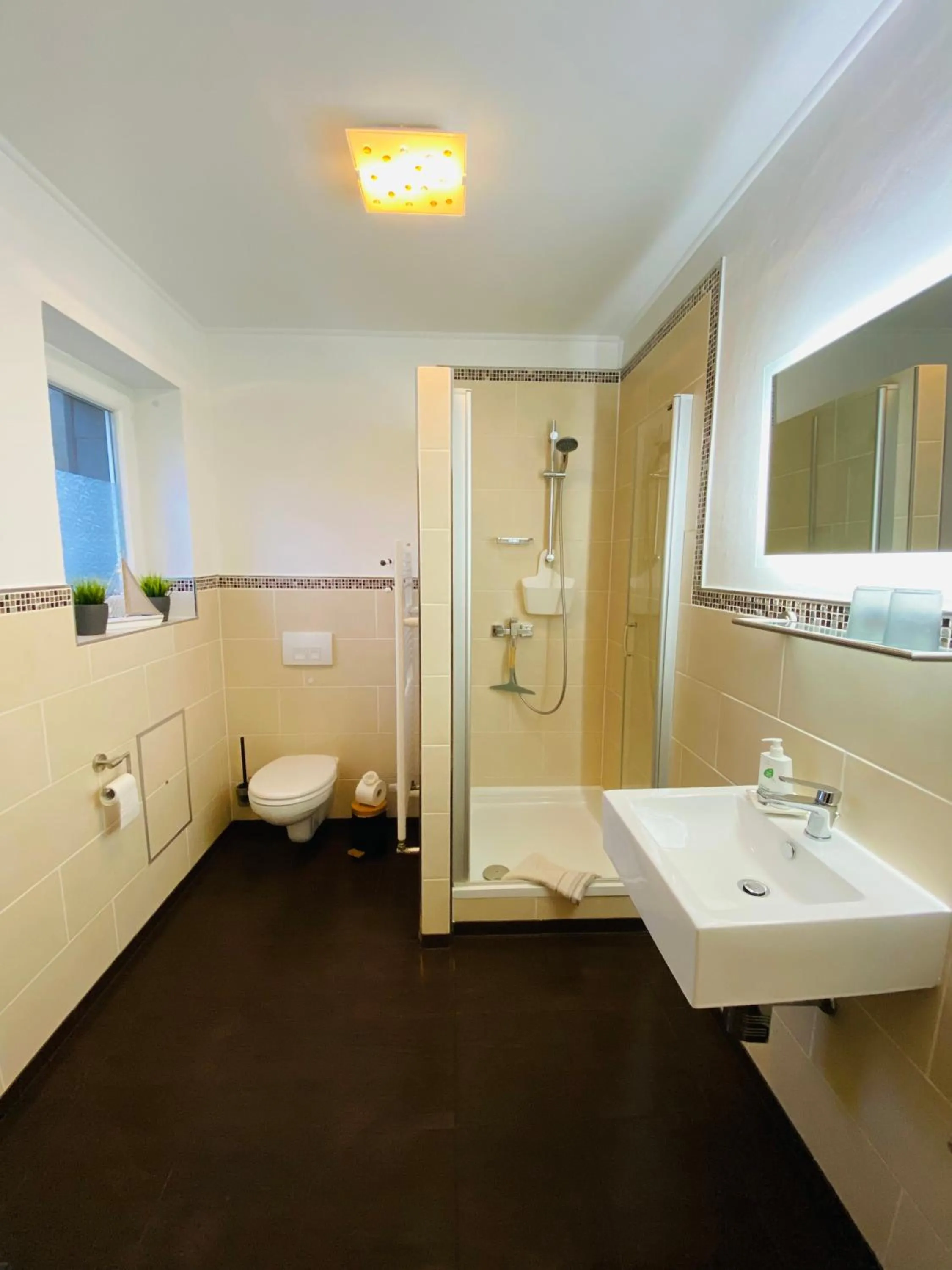 Shower in Ferienwohnung Ambiente