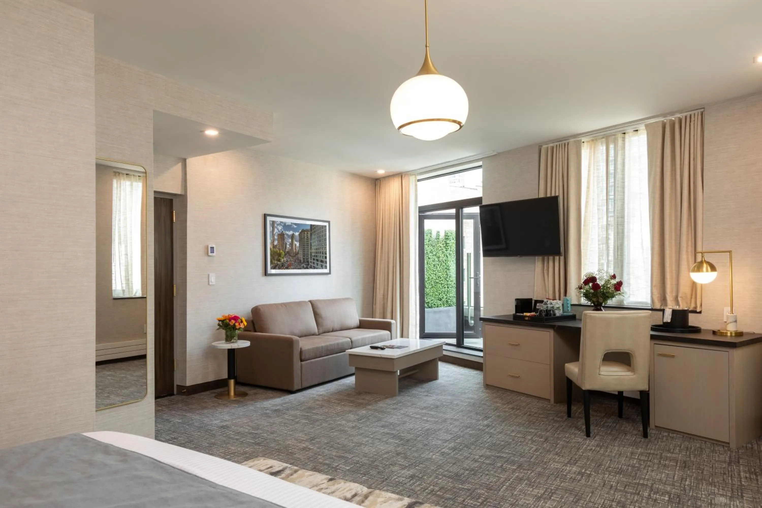 Seating area in Broadway Plaza Hotel