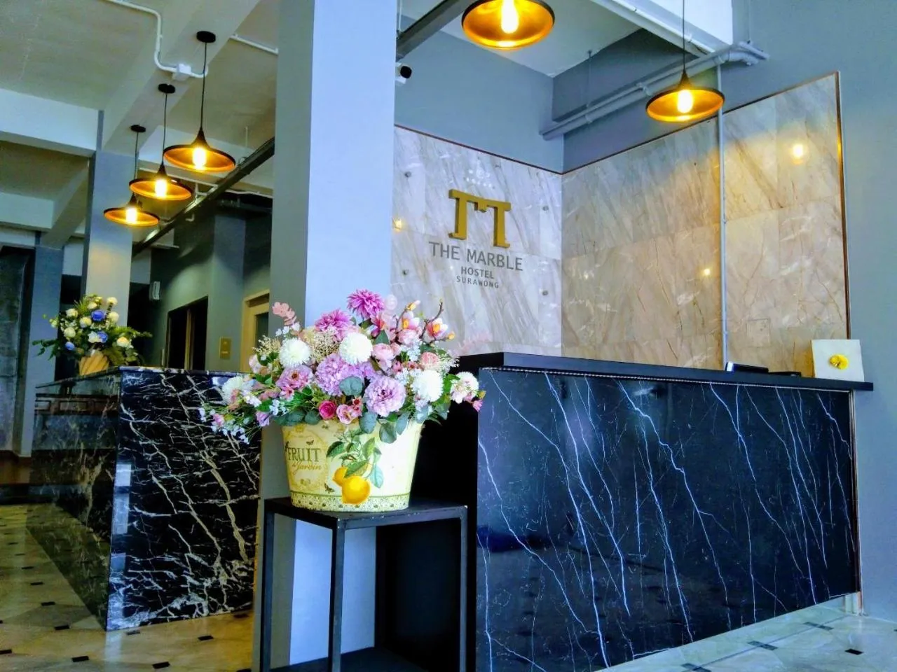 Lobby or reception in The Marble Hostel