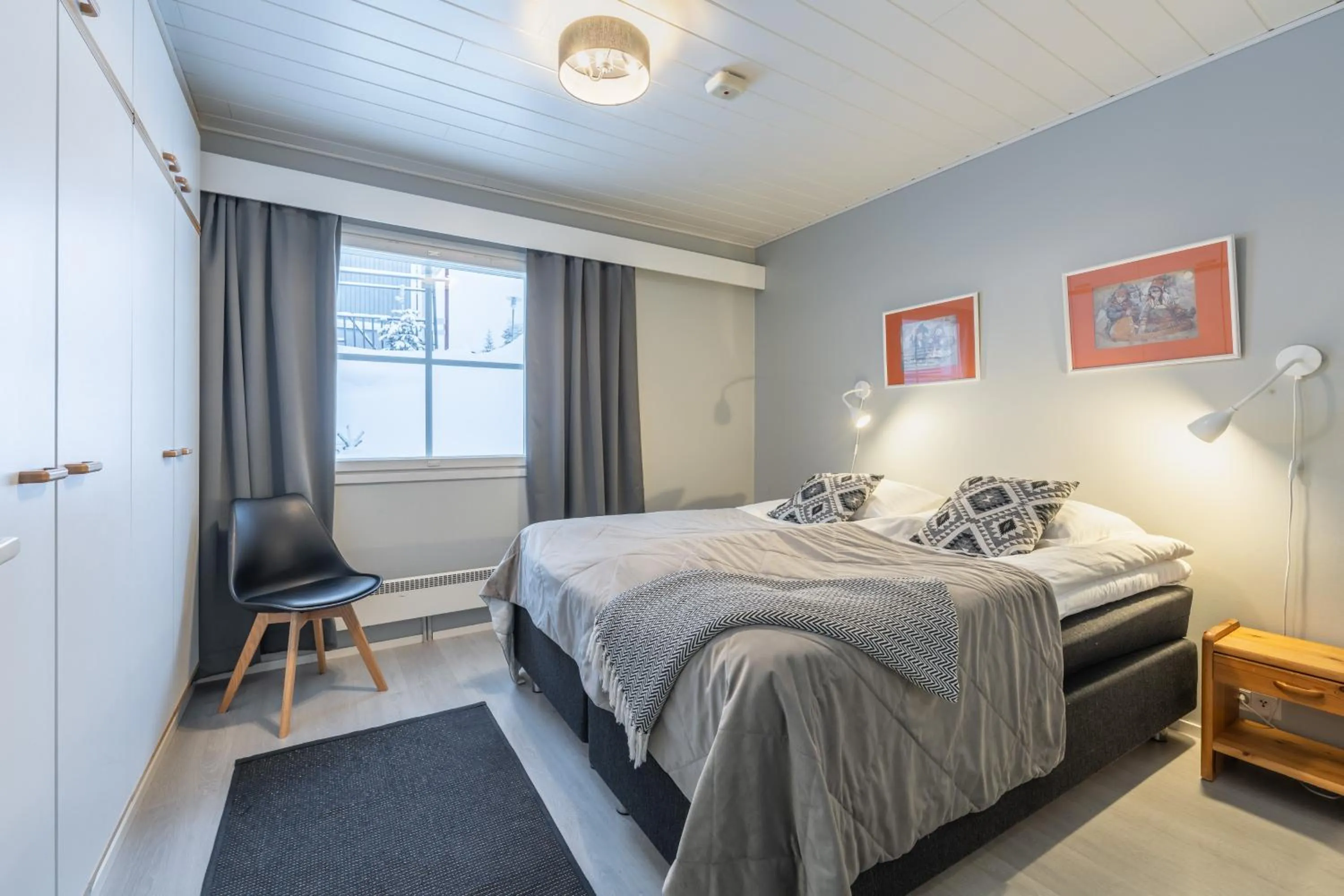 Bed in Kuukkeli Apartments