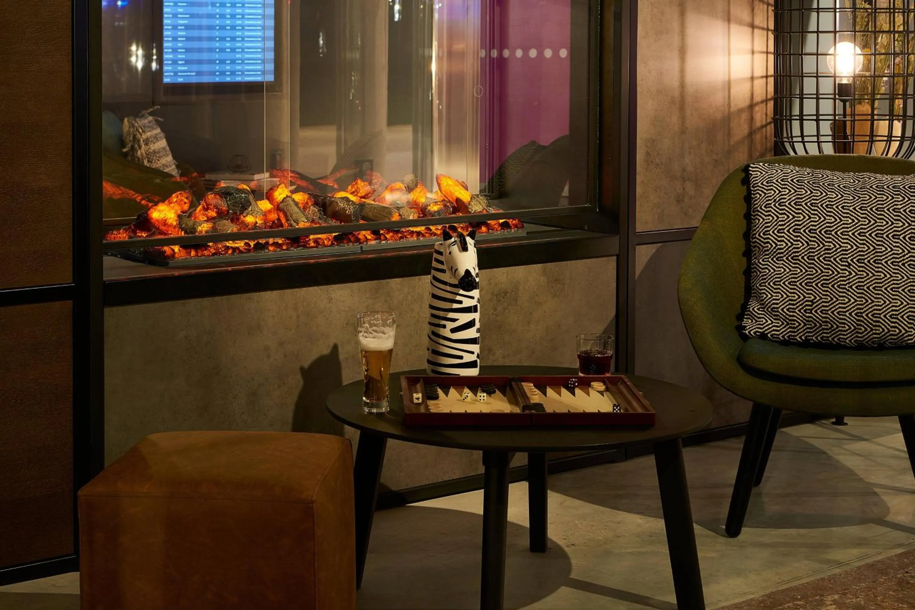 Living room in Moxy Paris Charles de Gaulle Airport