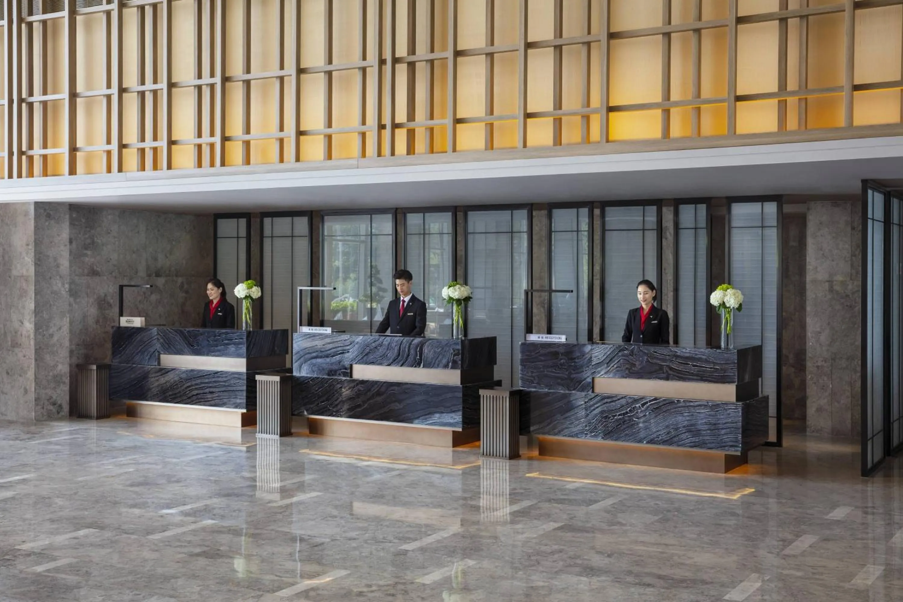 Lobby or reception in Xuzhou Marriott Hotel Lakeview