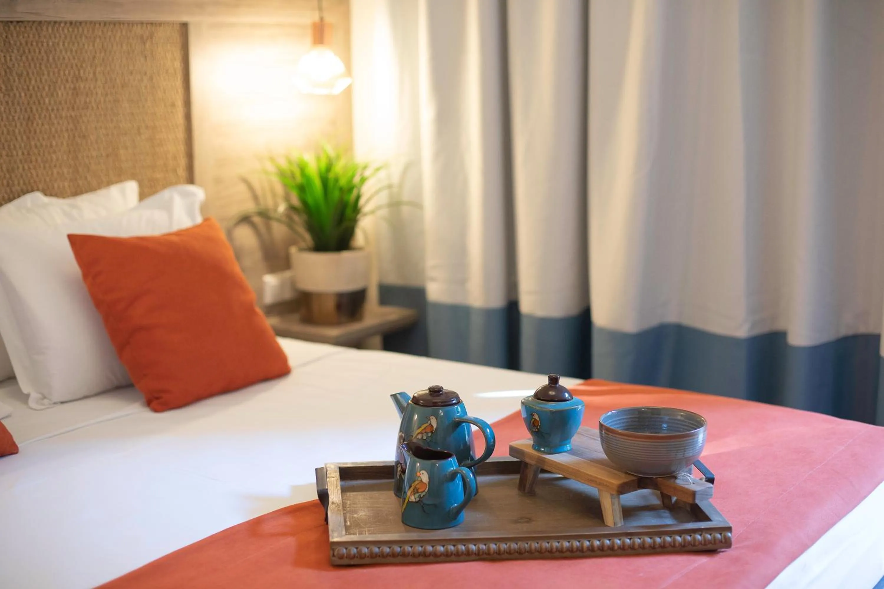 Decorative detail, Bed in Skiathos Avaton Hotel, Philian Hotels & Resorts