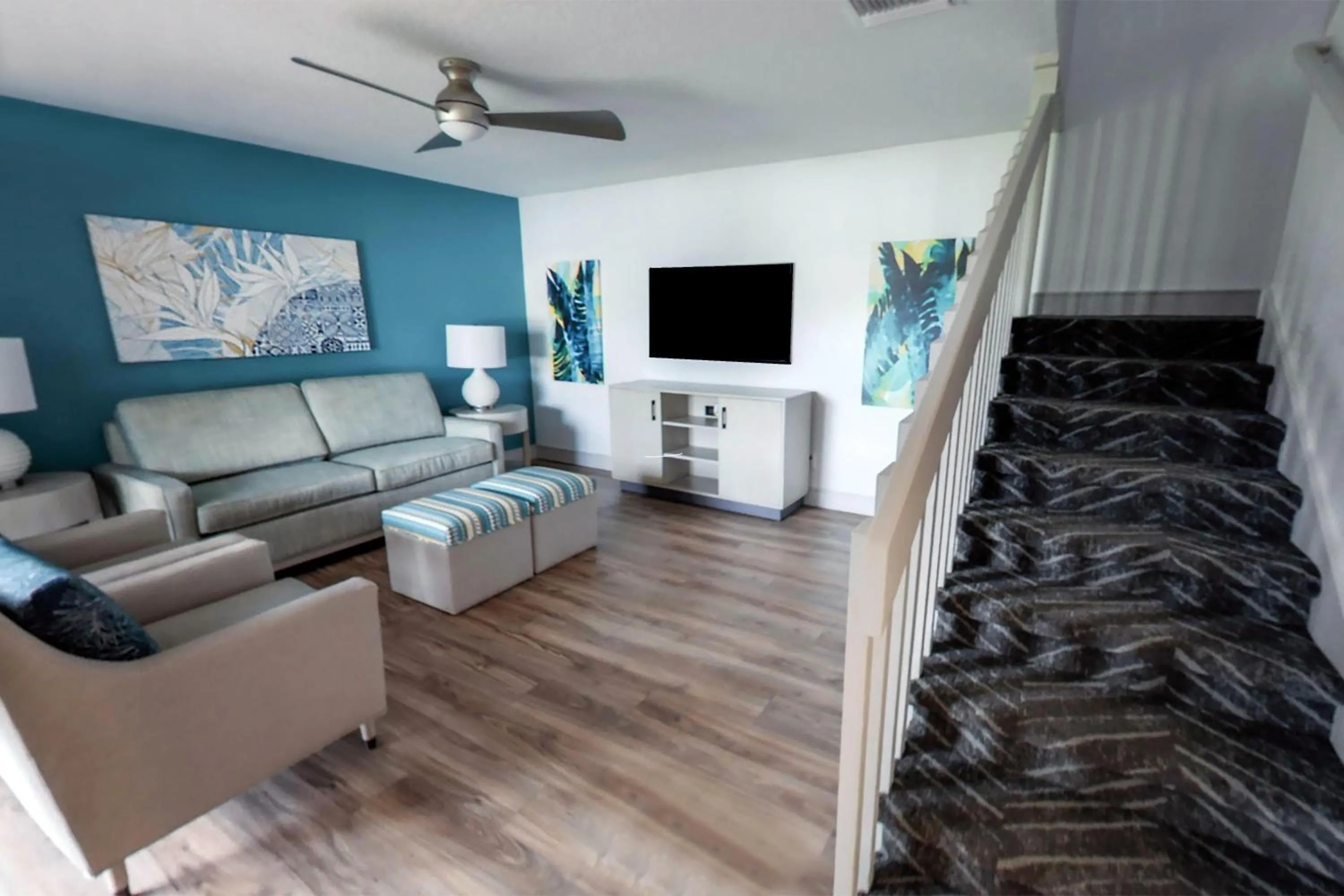 Living room in Hilton Vacation Club Aqua Sol Orlando West