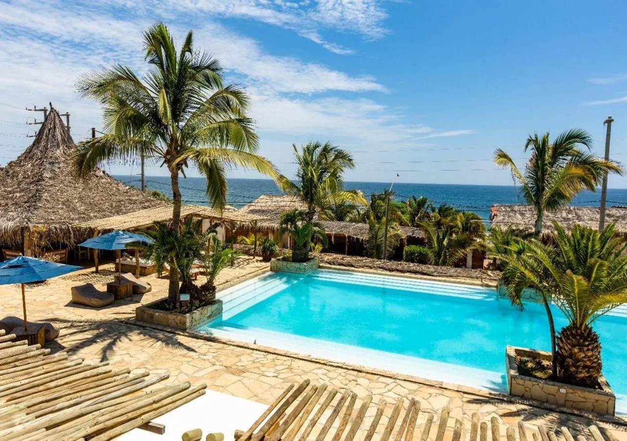 Pool view in Las Cabañas de Antica