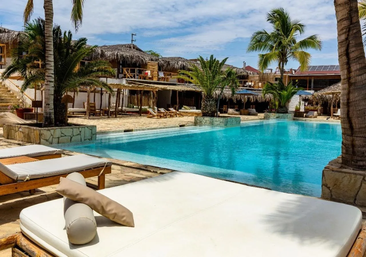 Pool view in Las Cabañas de Antica