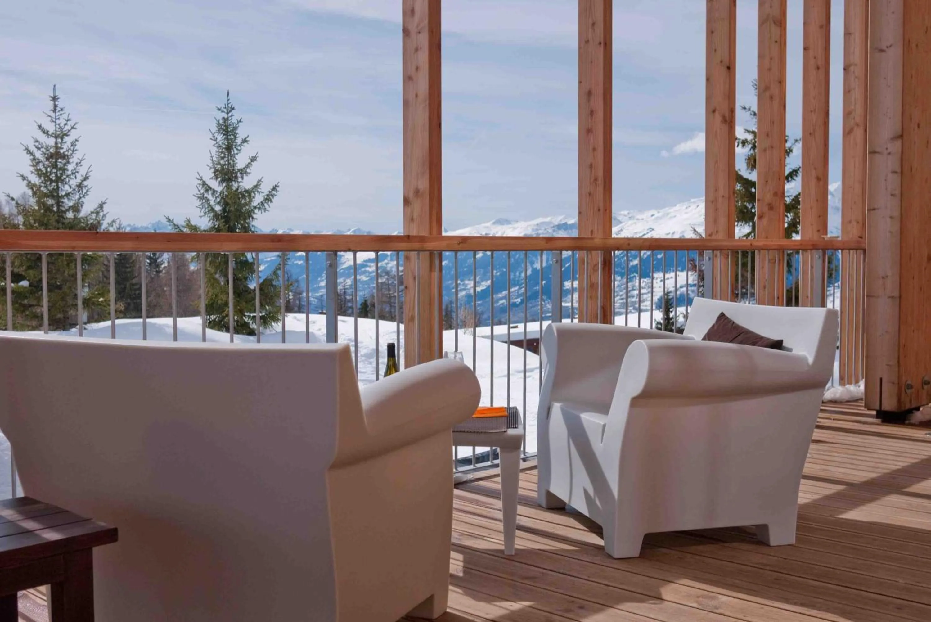 Balcony/Terrace in L'Aiguille Grive Chalets Hotel