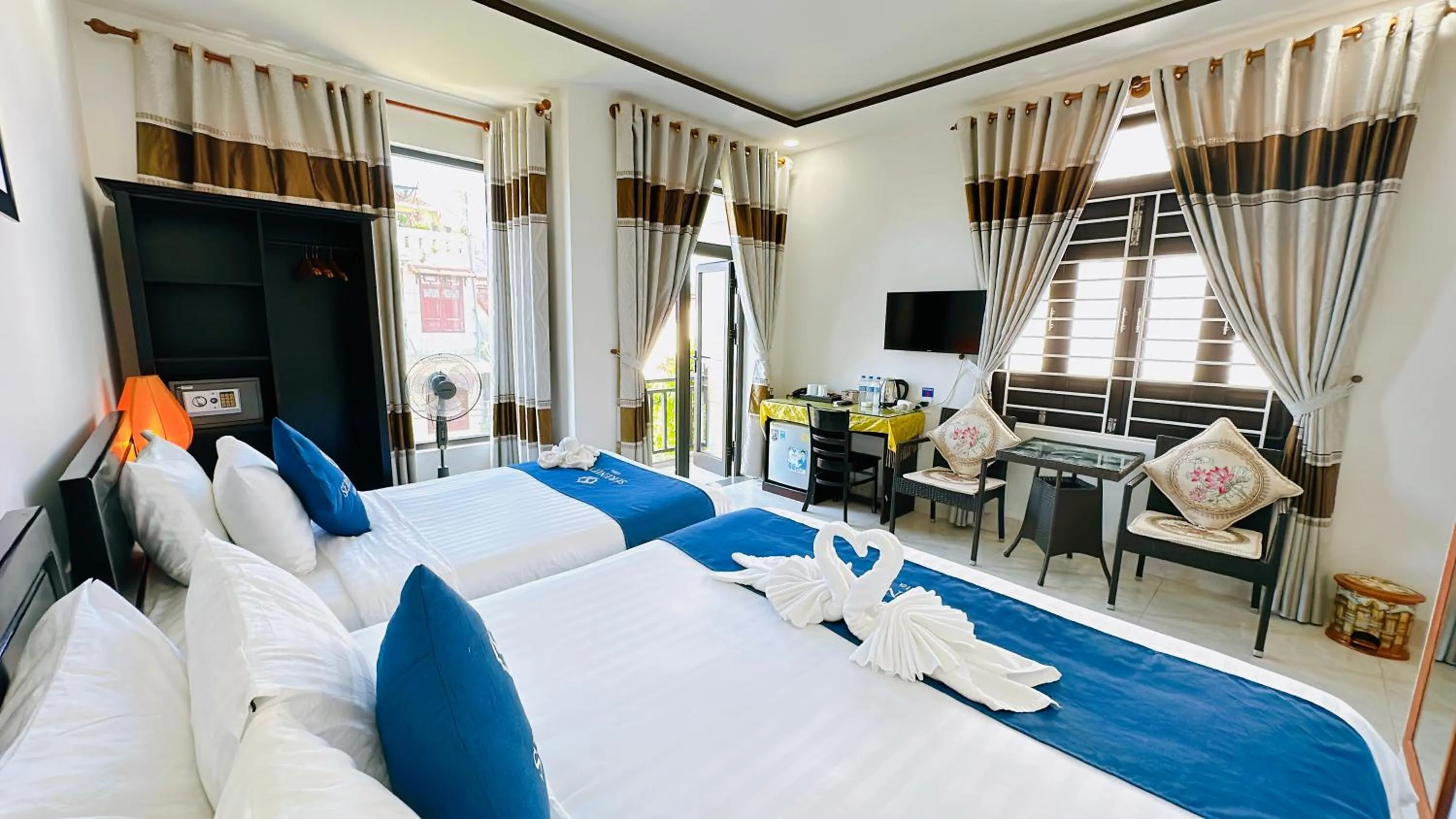 Living room, Bed in Serenity Villa Hoi An