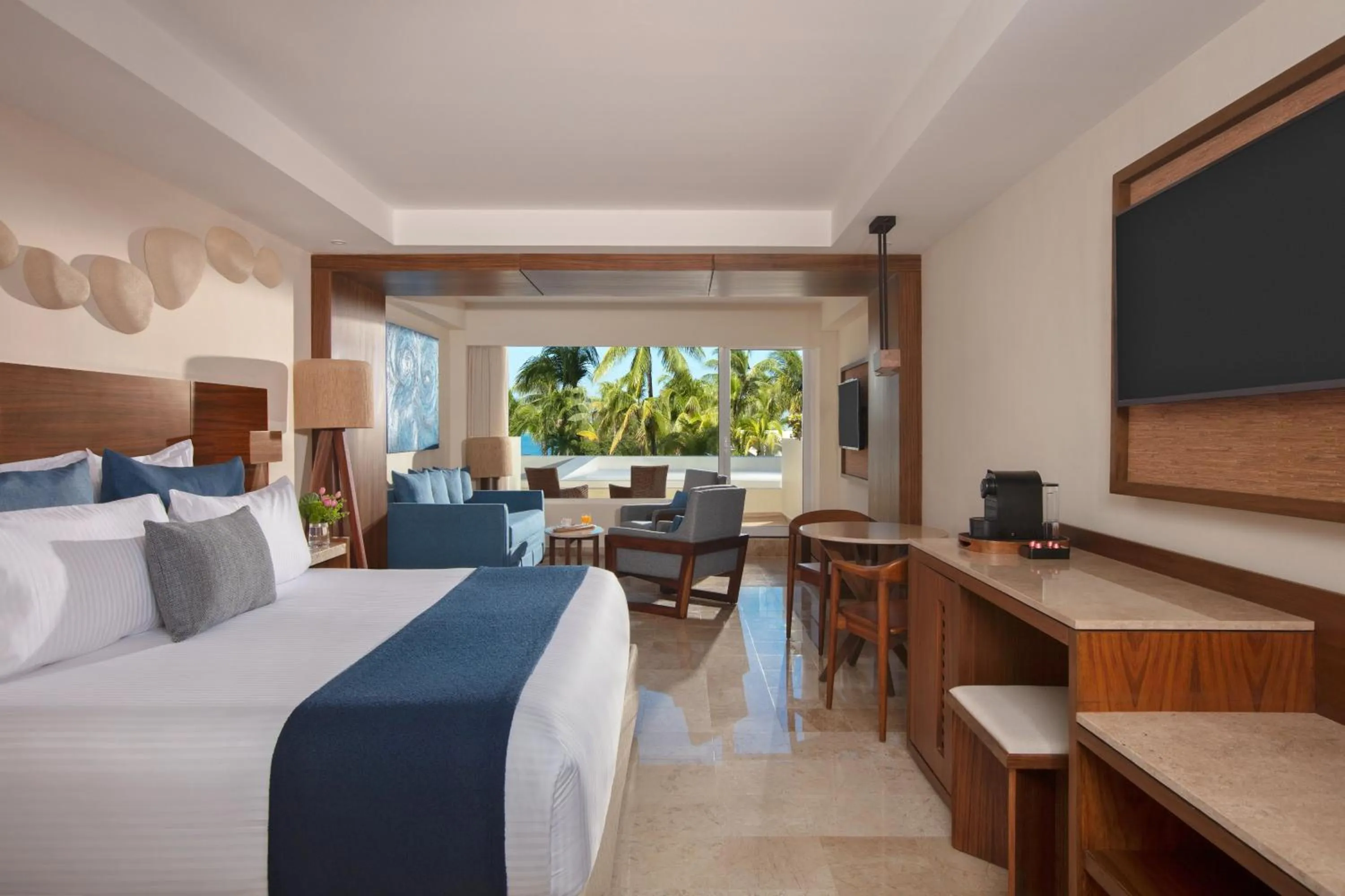 View (from property/room), Bed in Dreams Sands Cancun Resort & Spa