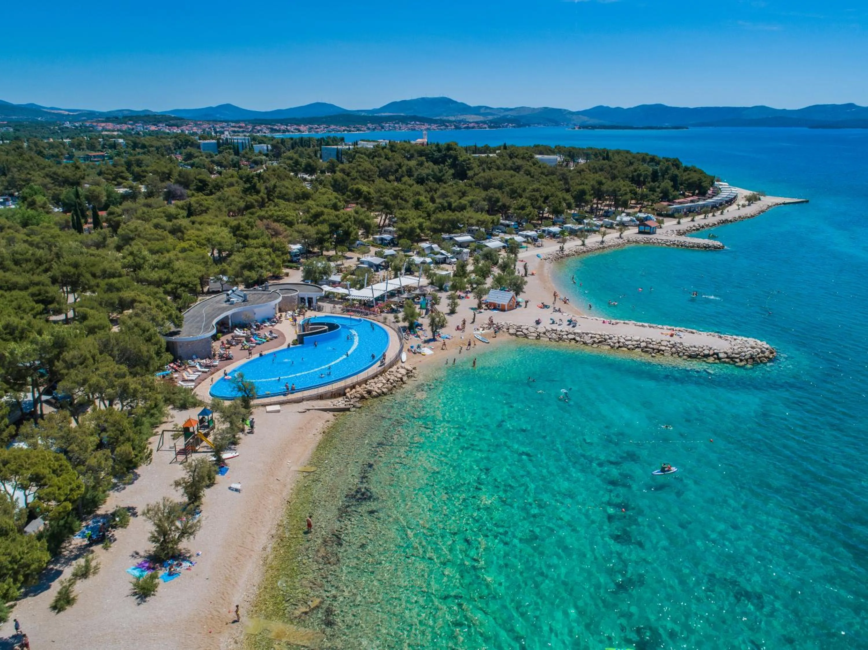 Swimming pool, Bird's-eye View in Amadria Park Camping Sibenik Mobile Homes