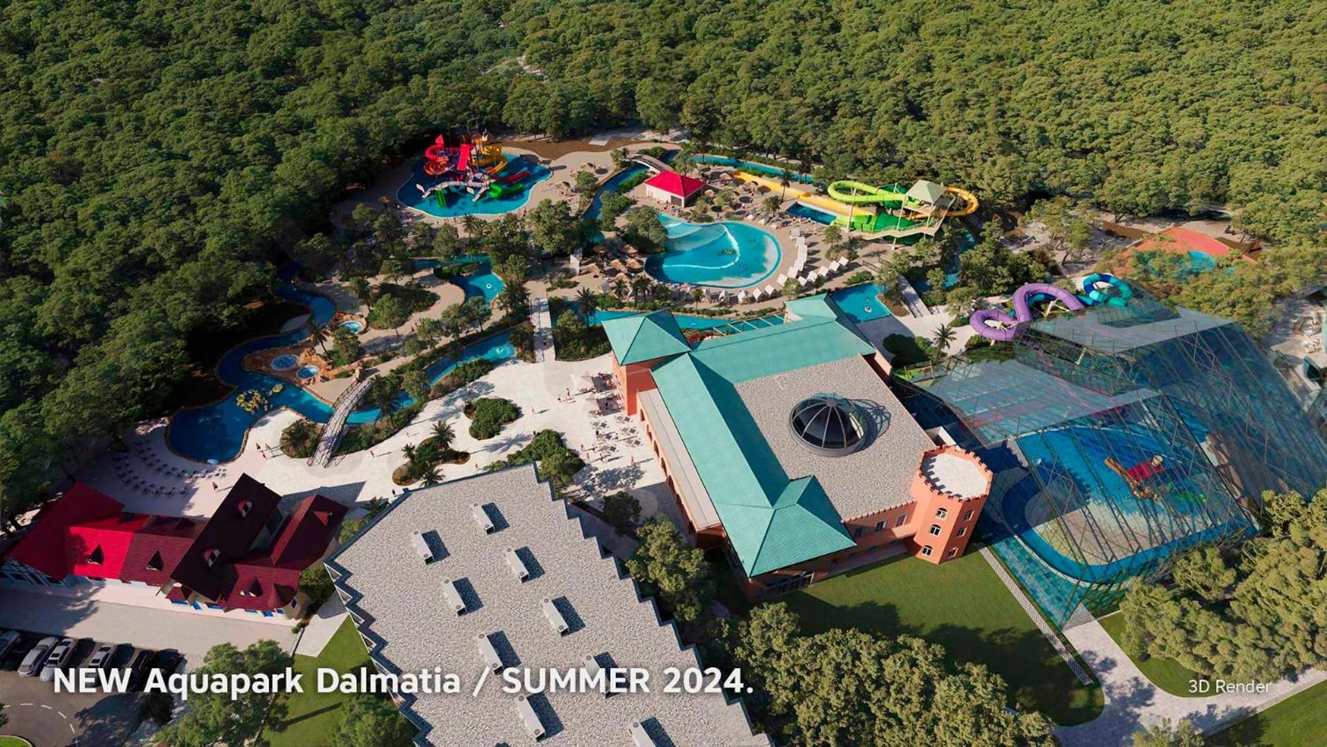 Aqua park, Bird's-eye View in Amadria Park Camping Sibenik Mobile Homes