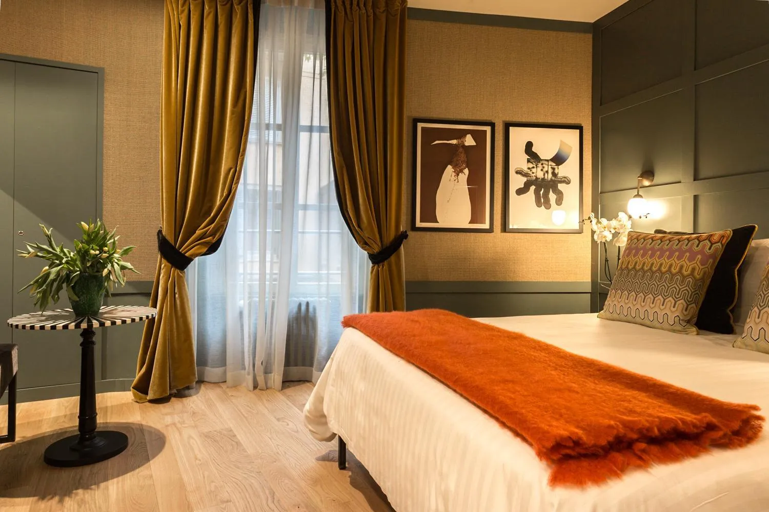 Photo of the whole room, Bed in Living Suites