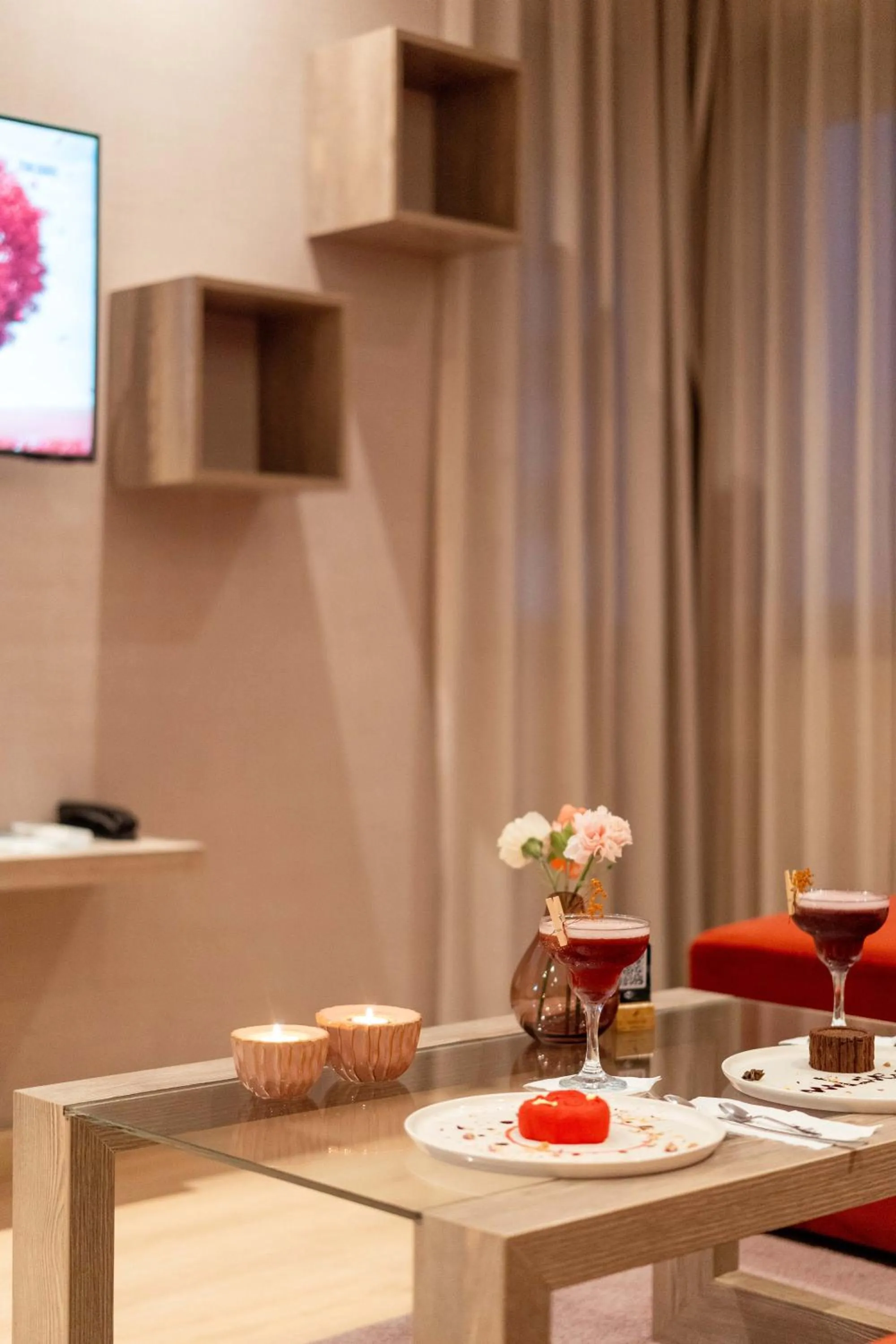 TV and multimedia in Flamant Rose Appart Hotel