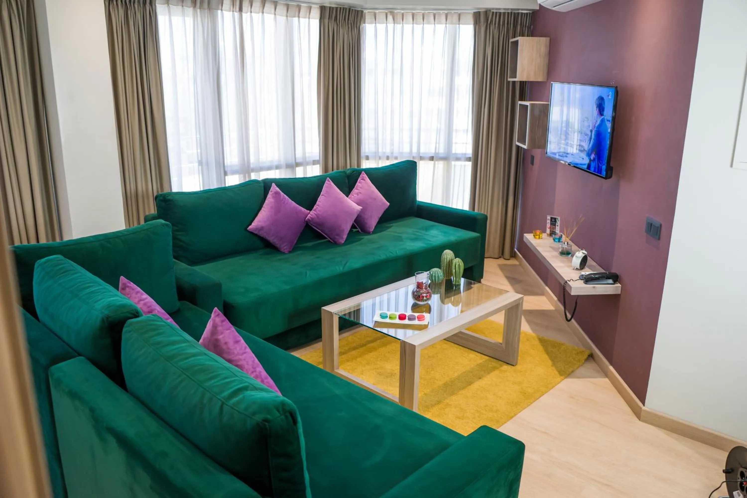 Communal lounge/ TV room in Flamant Rose Appart Hotel